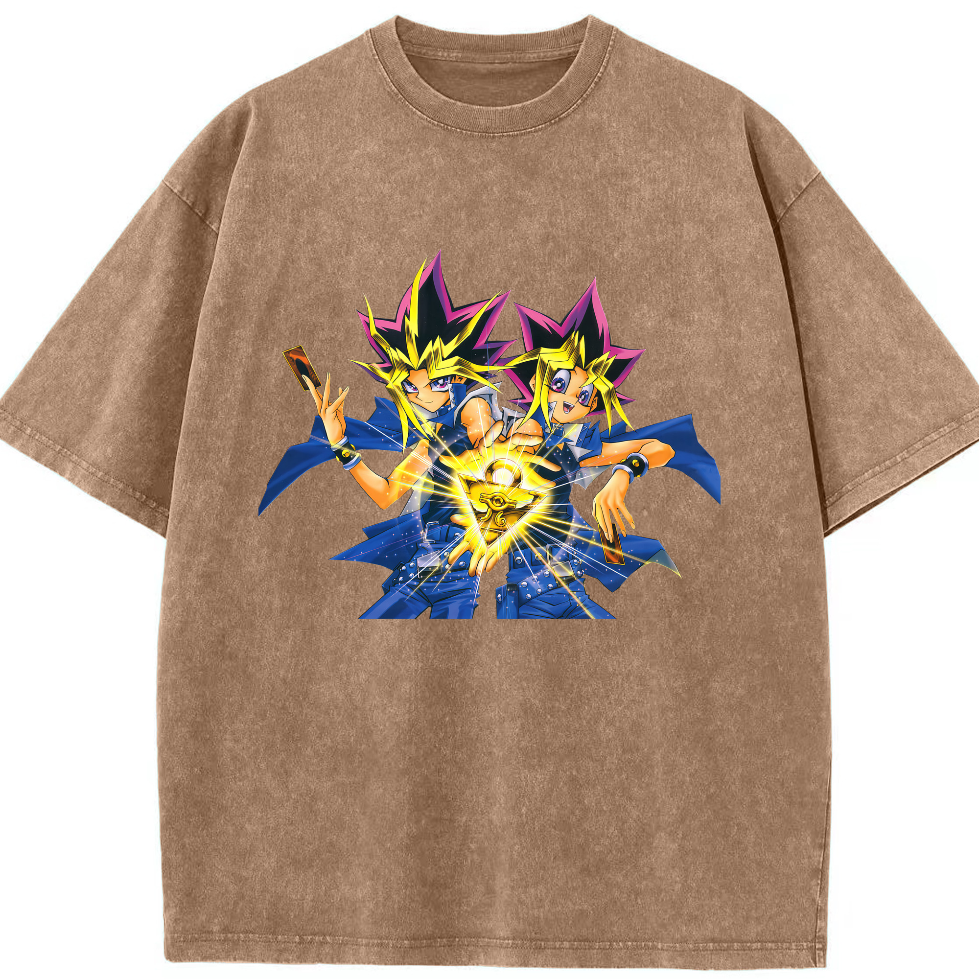 （画像用） 遊☆戯☆王 Yu-Gi-Oh! 綿100% ヴィンテージ風 半袖Tシャツ（フロントプリント）