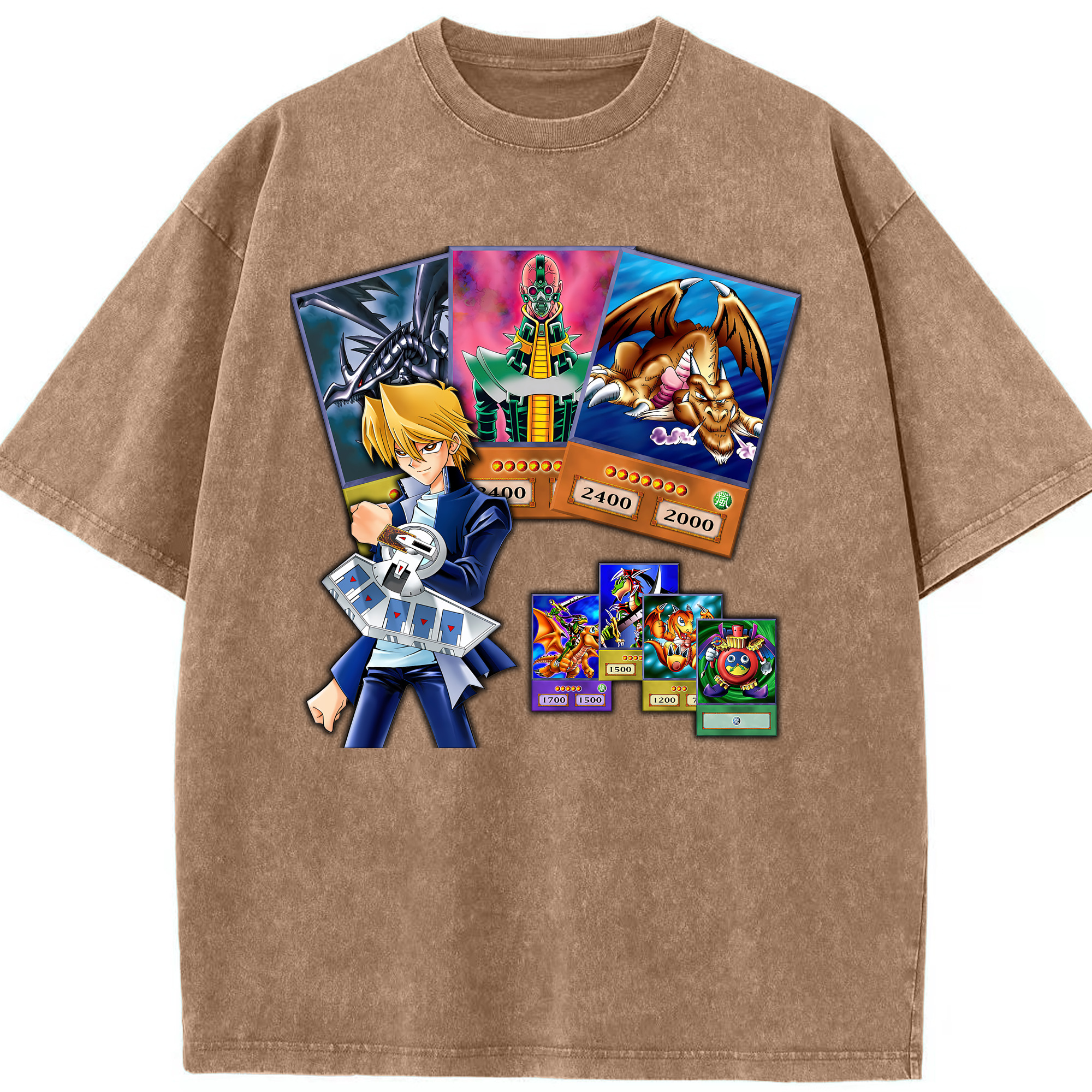 （画像用） 遊☆戯☆王 Yu-Gi-Oh! 綿100% ヴィンテージ風 半袖Tシャツ（フロントプリント）