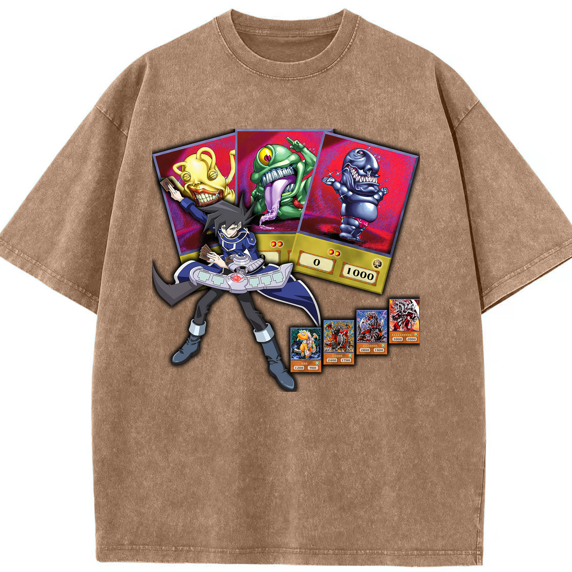 （画像用） 遊☆戯☆王 Yu-Gi-Oh! 綿100% ヴィンテージ風 半袖Tシャツ（フロントプリント）
