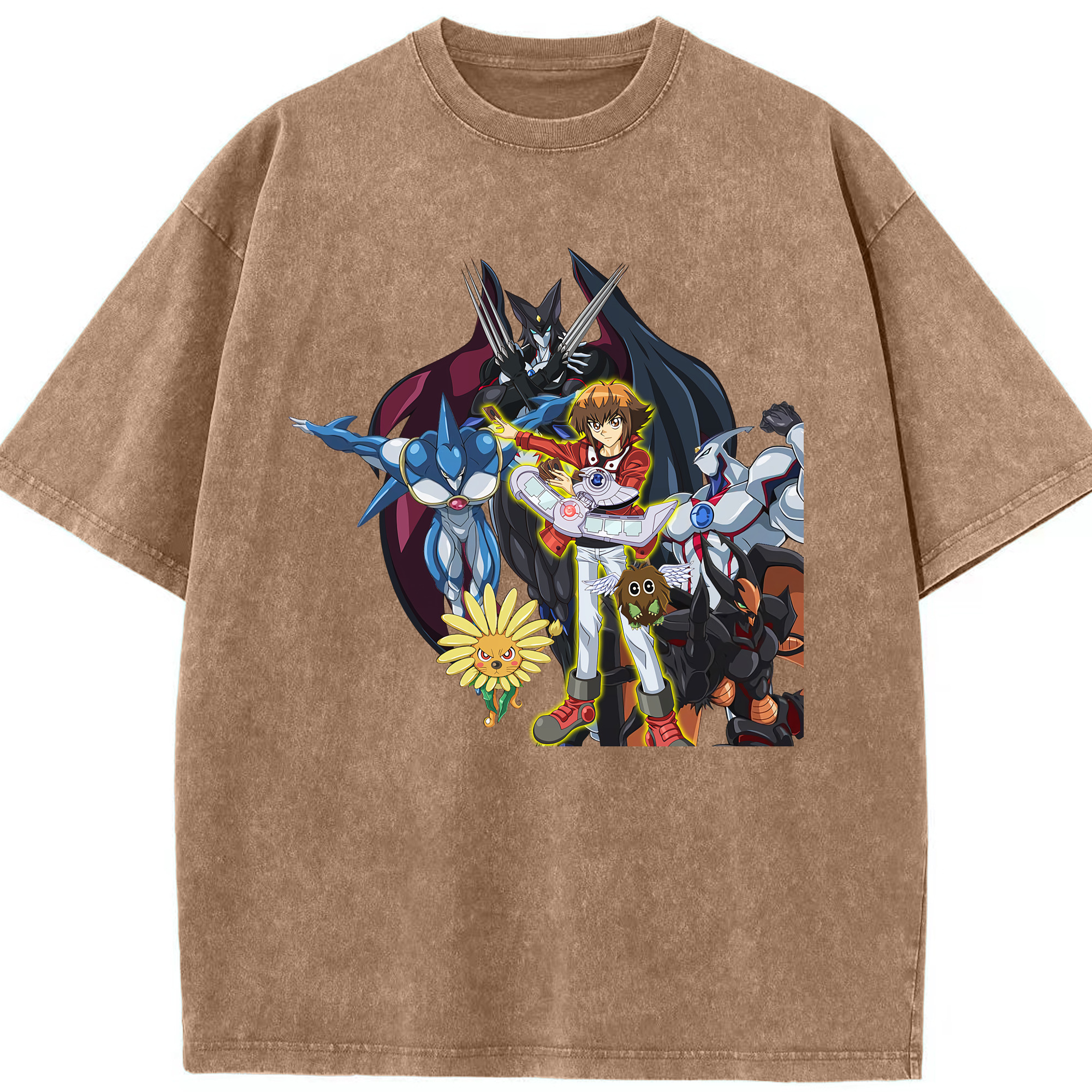 （画像用） 遊☆戯☆王 Yu-Gi-Oh! 綿100% ヴィンテージ風 半袖Tシャツ（フロントプリント）