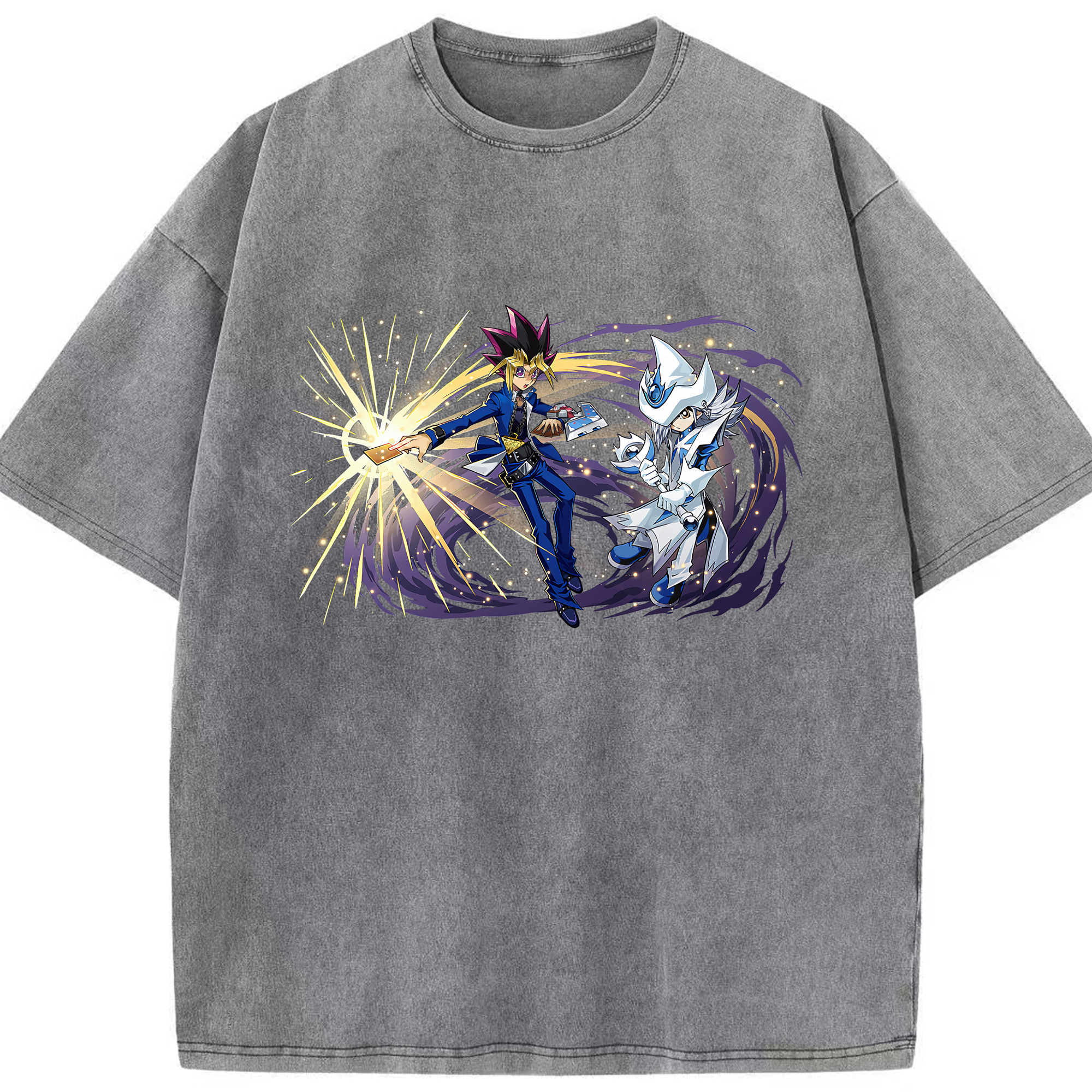 （画像用） 遊☆戯☆王 Yu-Gi-Oh! 綿100% ヴィンテージ風 半袖Tシャツ（フロントプリント）