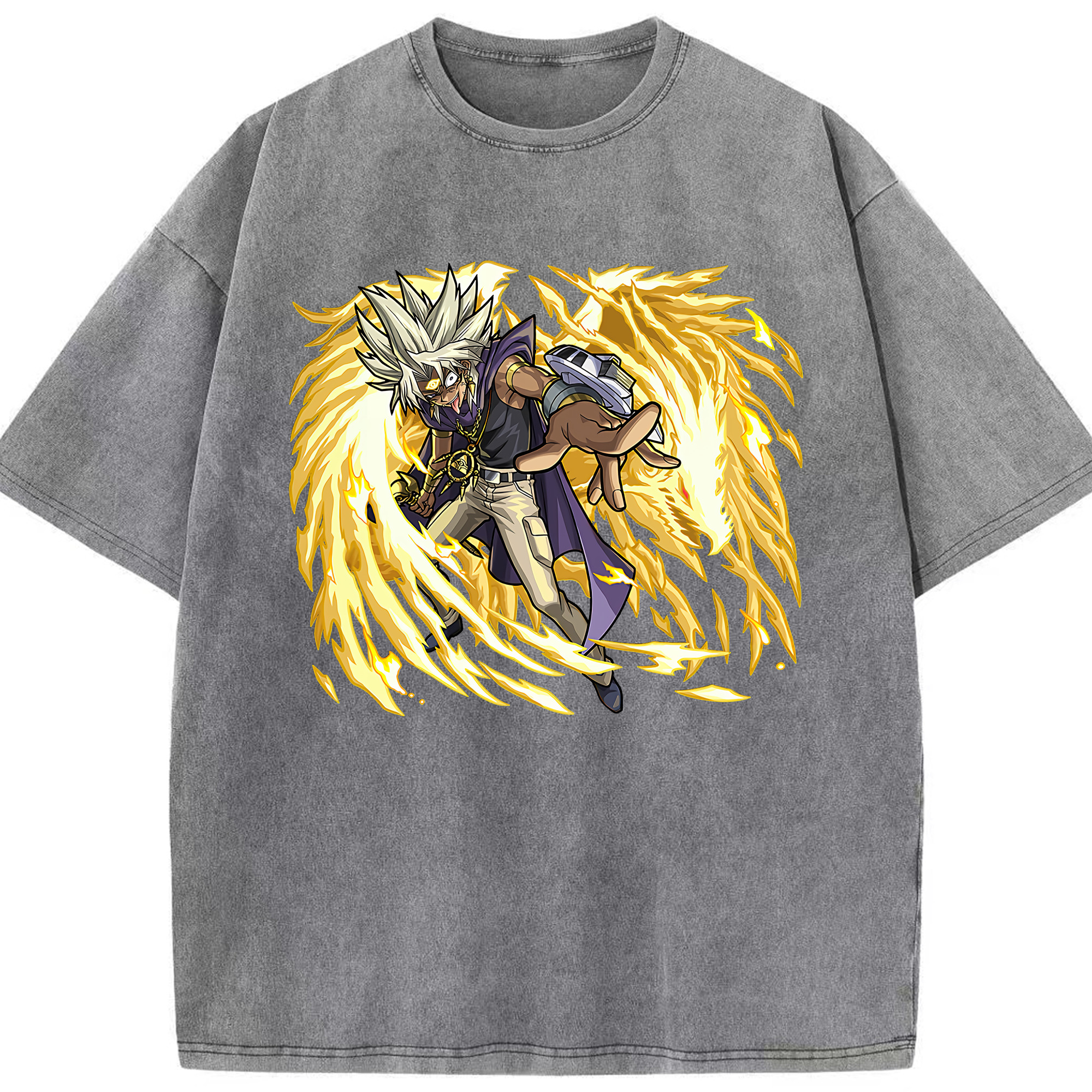 （画像用） 遊☆戯☆王 Yu-Gi-Oh! 綿100% ヴィンテージ風 半袖Tシャツ（フロントプリント）