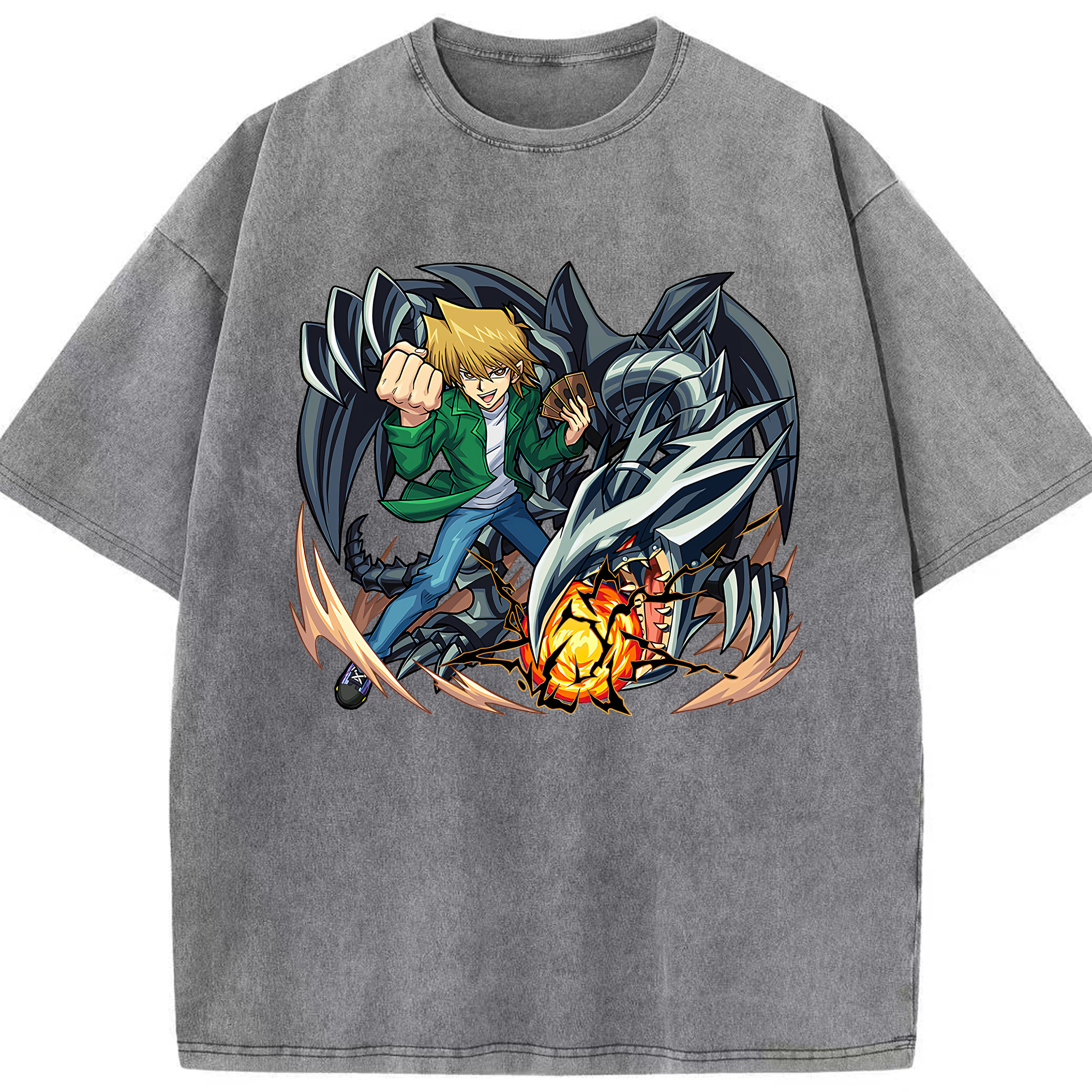 （画像用） 遊☆戯☆王 Yu-Gi-Oh! 綿100% ヴィンテージ風 半袖Tシャツ（フロントプリント）