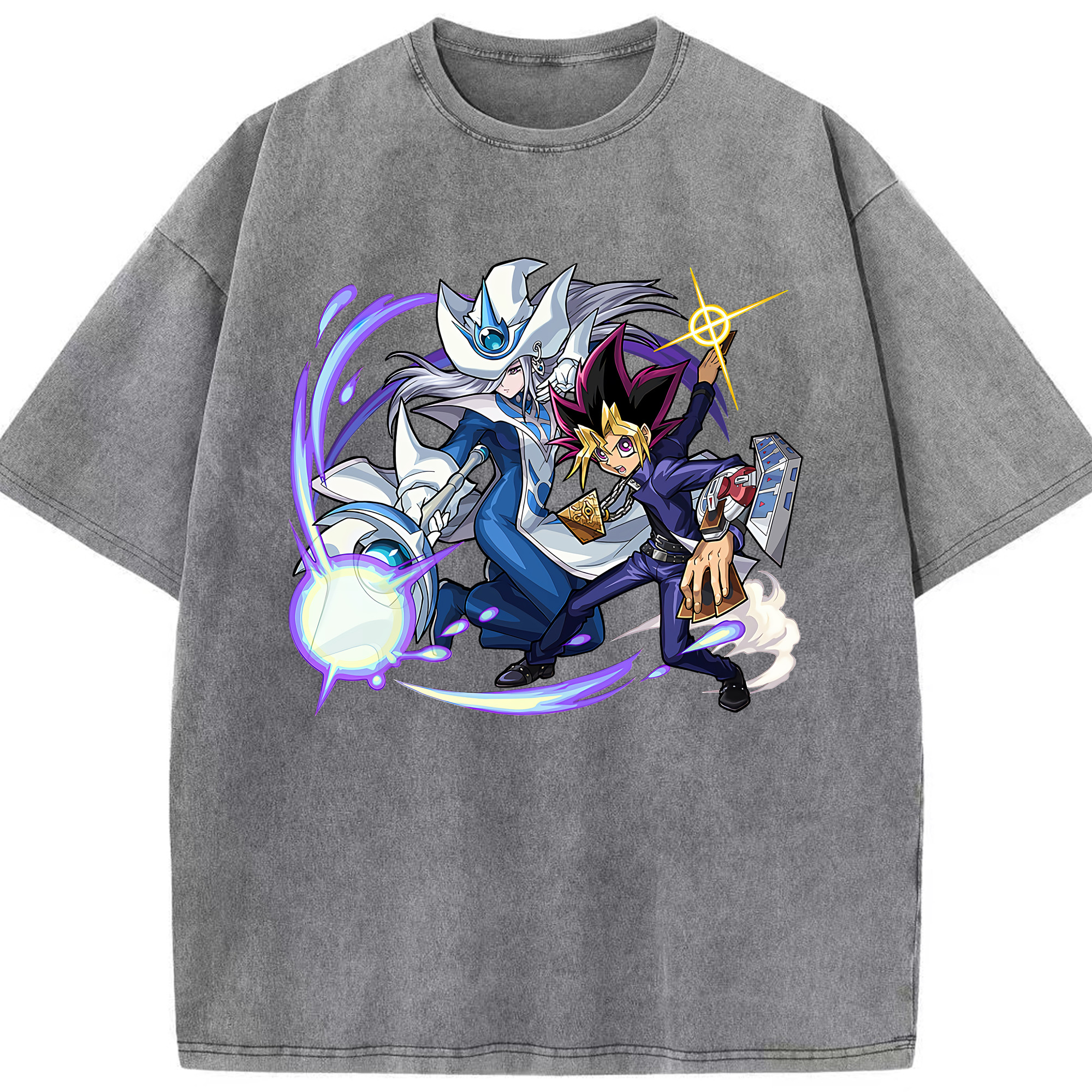 （画像用） 遊☆戯☆王 Yu-Gi-Oh! 綿100% ヴィンテージ風 半袖Tシャツ（フロントプリント）