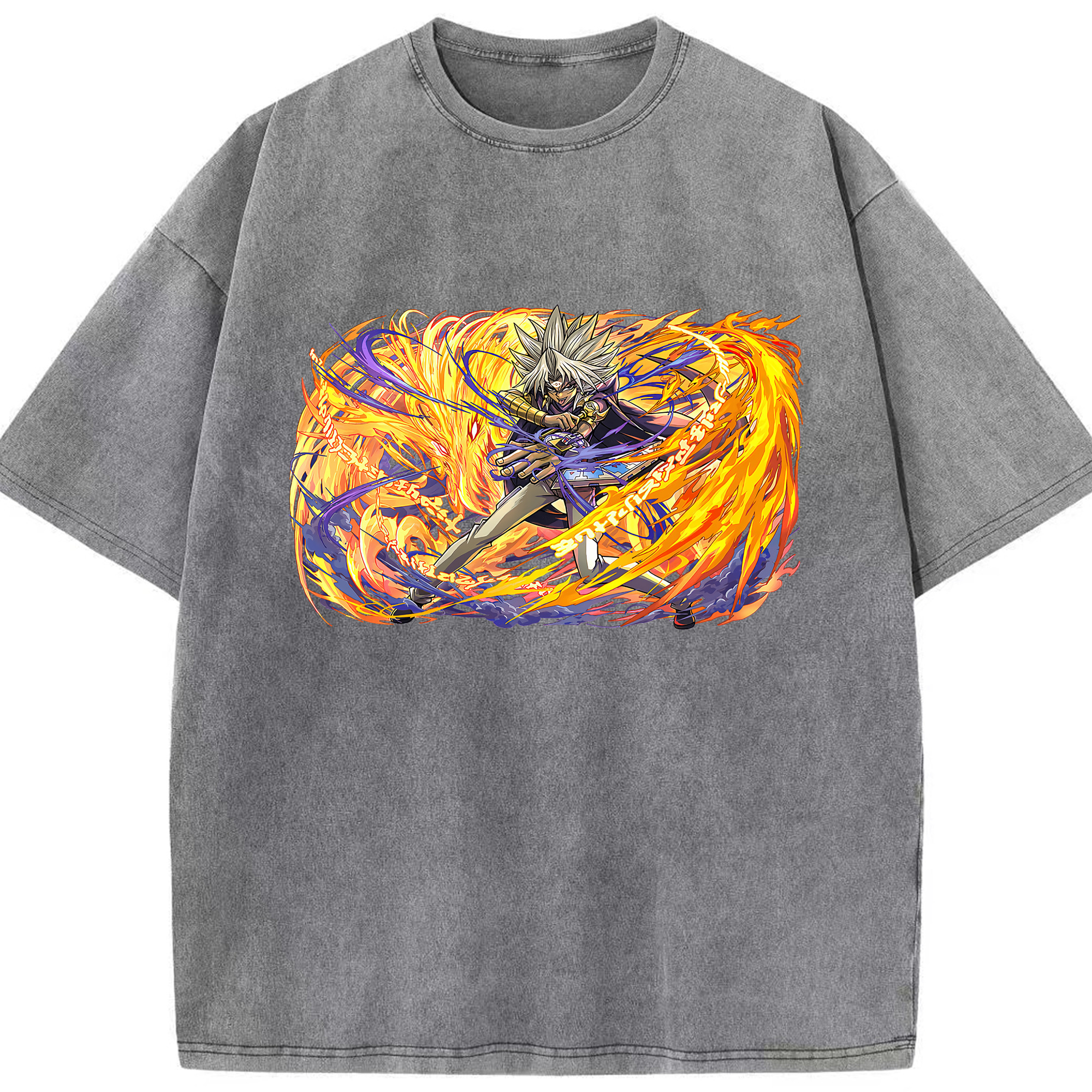 （画像用） 遊☆戯☆王 Yu-Gi-Oh! 綿100% ヴィンテージ風 半袖Tシャツ（フロントプリント）