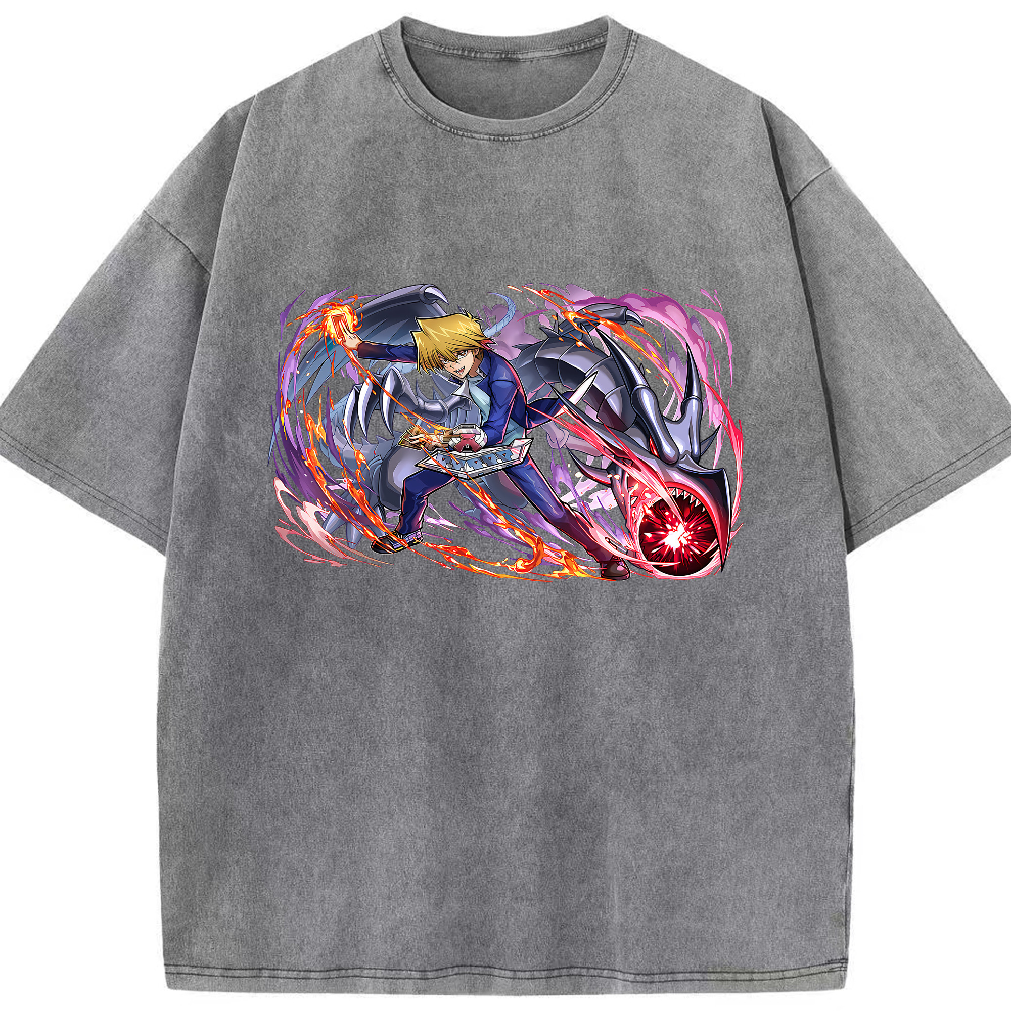 （画像用） 遊☆戯☆王 Yu-Gi-Oh! 綿100% ヴィンテージ風 半袖Tシャツ（フロントプリント）