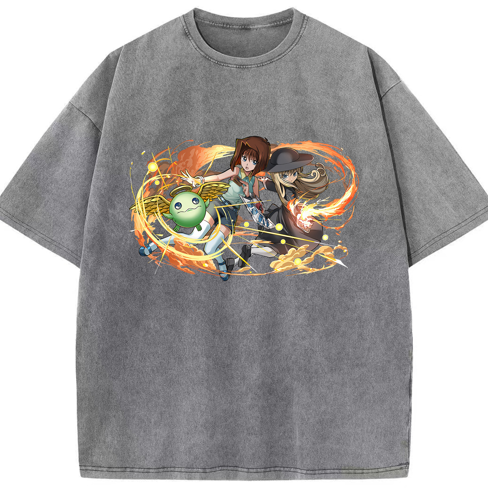 （画像用） 遊☆戯☆王 Yu-Gi-Oh! 綿100% ヴィンテージ風 半袖Tシャツ（フロントプリント）