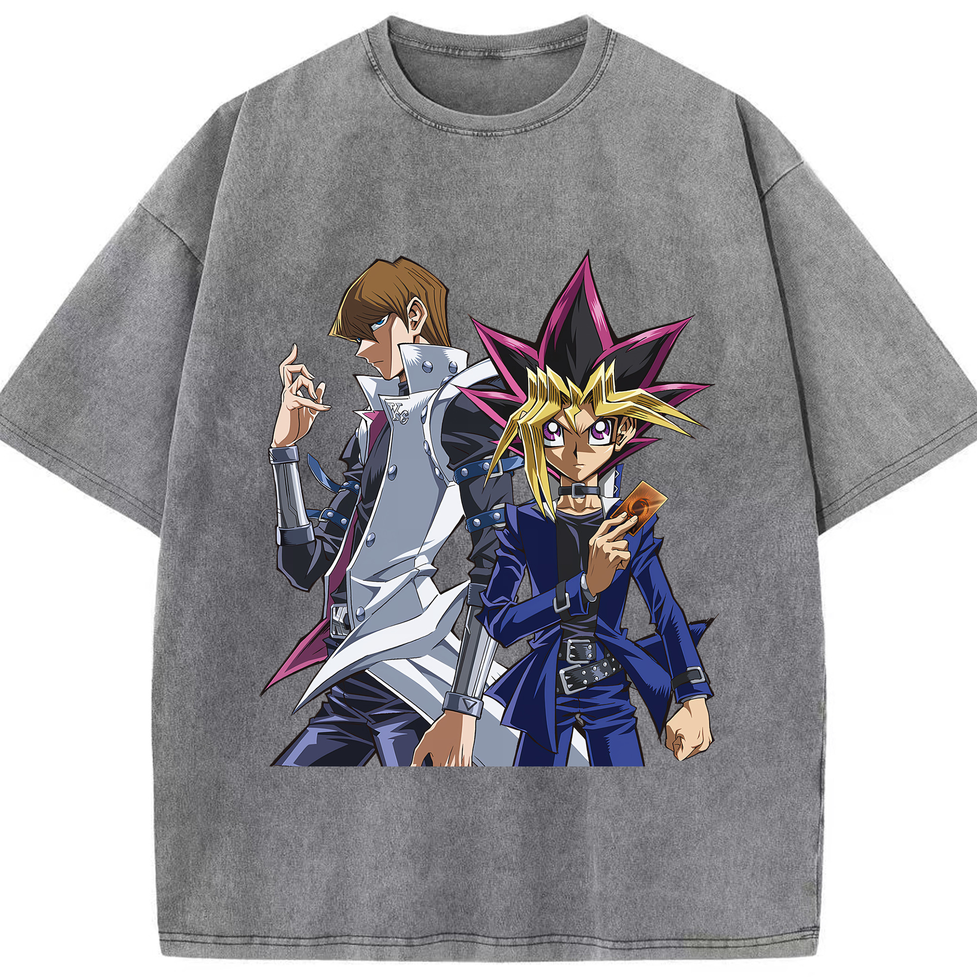 （画像用） 遊☆戯☆王 Yu-Gi-Oh! 綿100% ヴィンテージ風 半袖Tシャツ（フロントプリント）