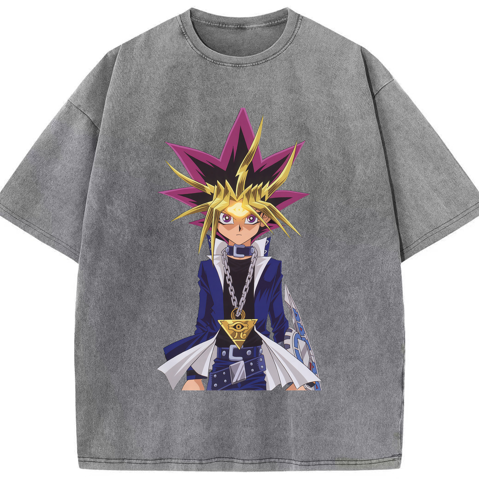 （画像用） 遊☆戯☆王 Yu-Gi-Oh! 綿100% ヴィンテージ風 半袖Tシャツ（フロントプリント）