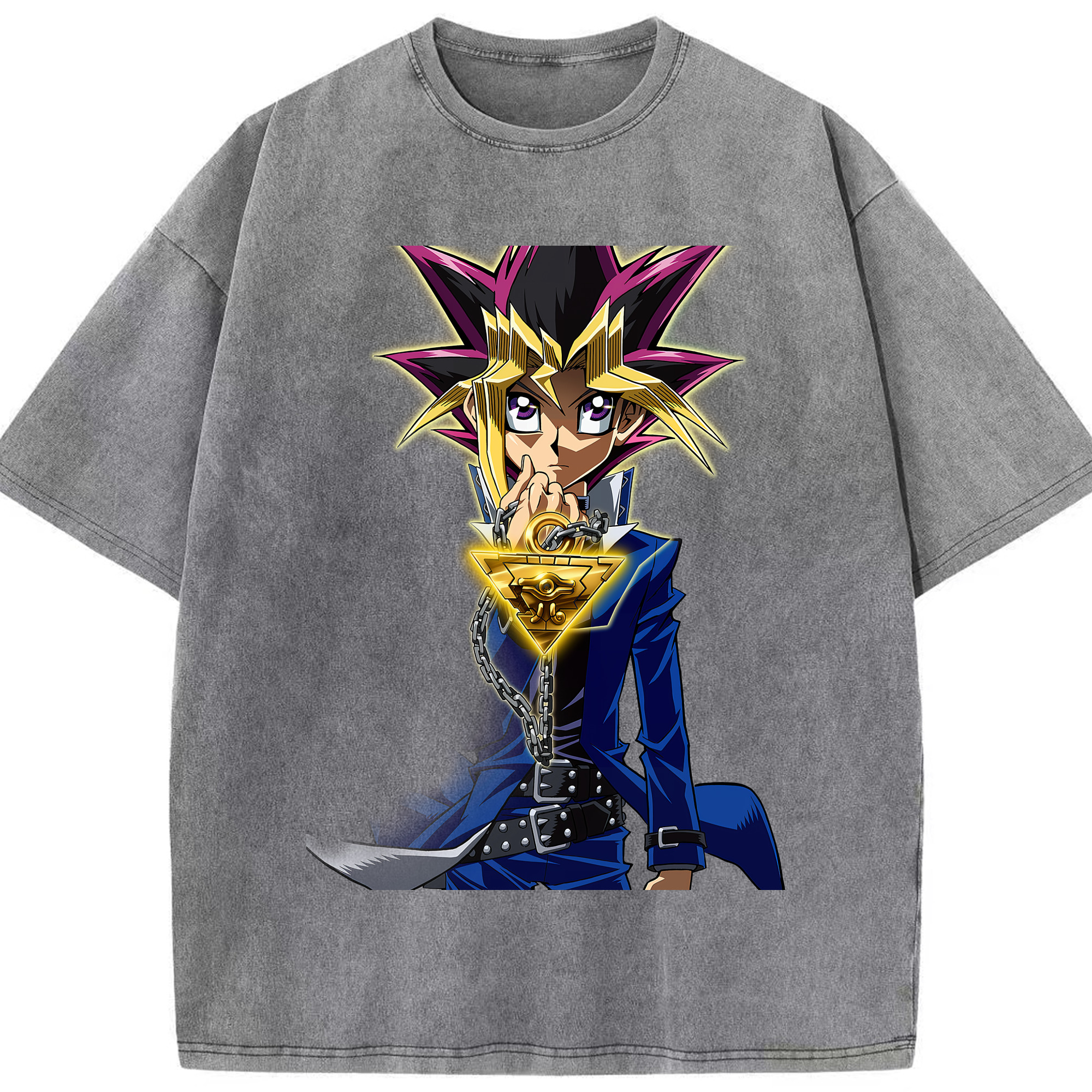 （画像用） 遊☆戯☆王 Yu-Gi-Oh! 綿100% ヴィンテージ風 半袖Tシャツ（フロントプリント）