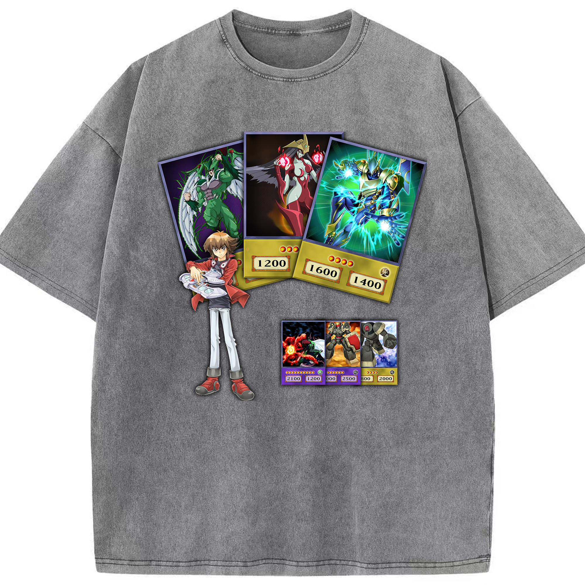（画像用） 遊☆戯☆王 Yu-Gi-Oh! 綿100% ヴィンテージ風 半袖Tシャツ（フロントプリント）