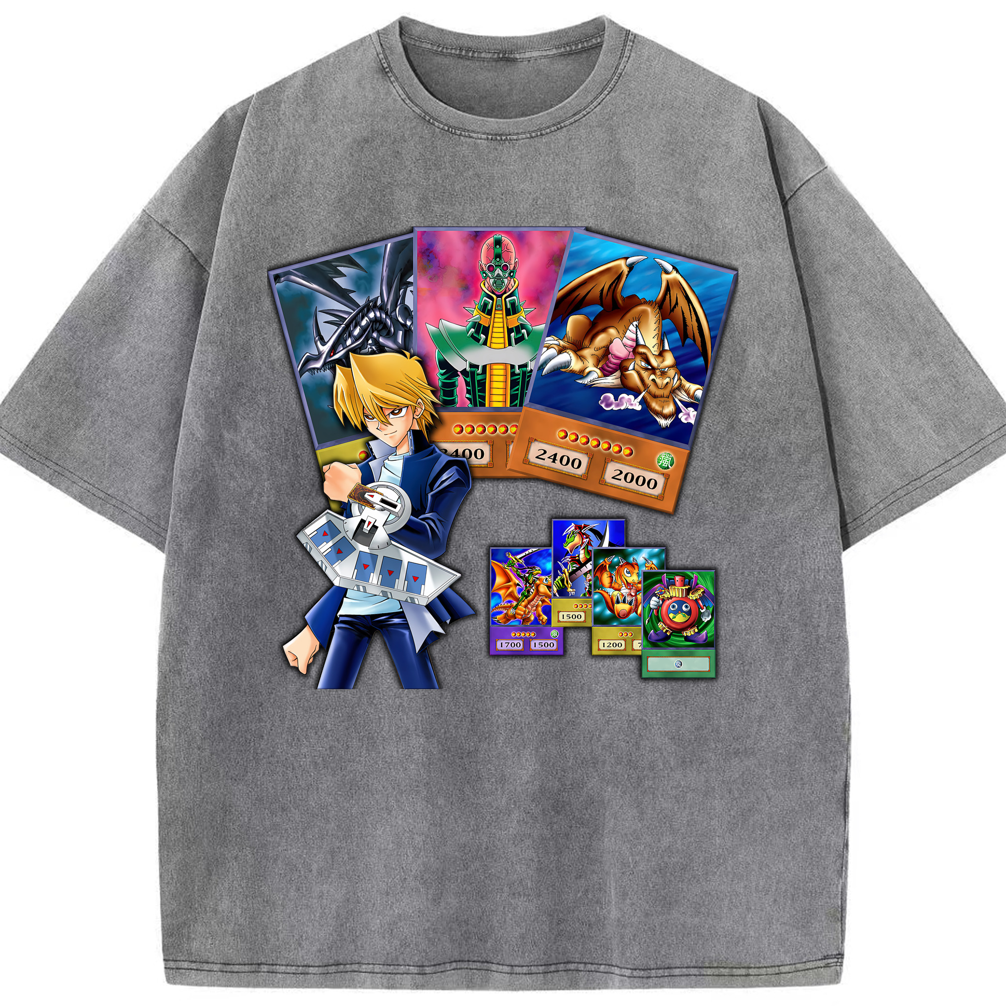 （画像用） 遊☆戯☆王 Yu-Gi-Oh! 綿100% ヴィンテージ風 半袖Tシャツ（フロントプリント）