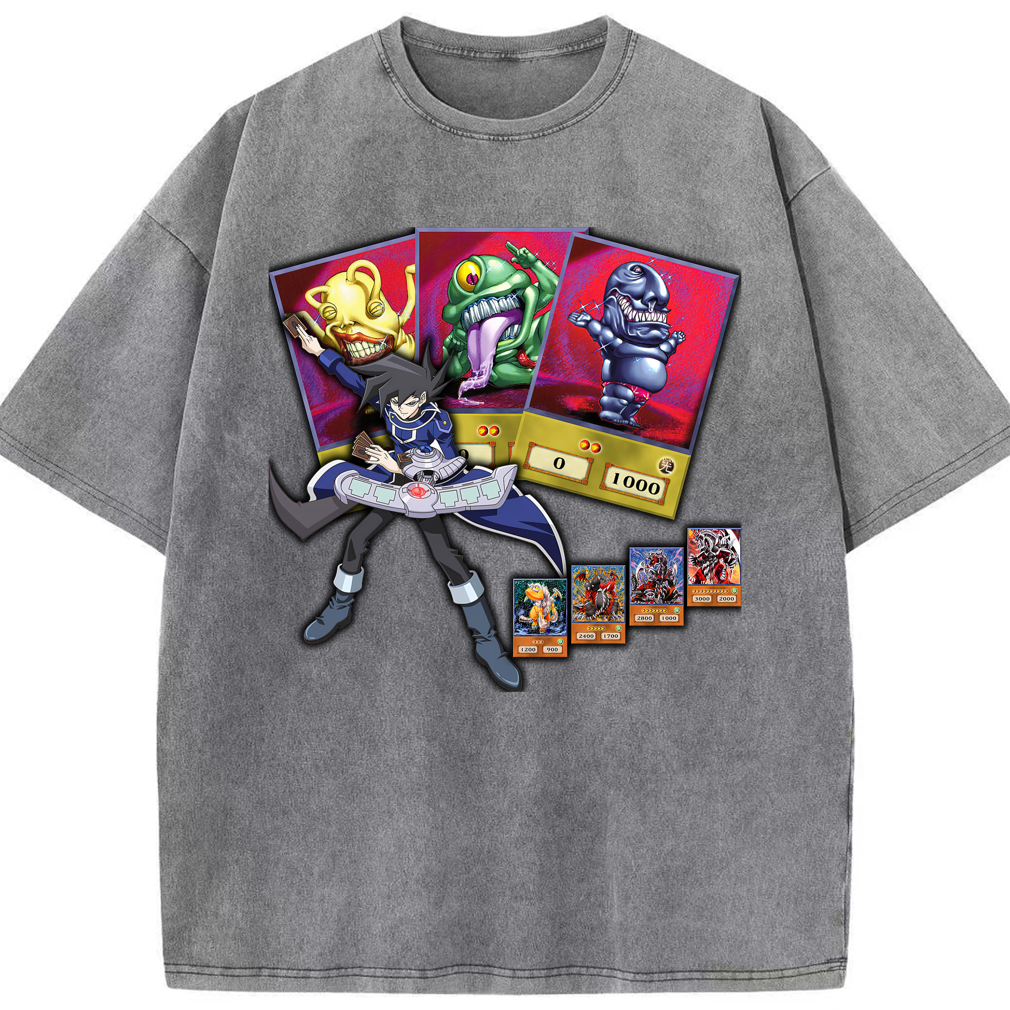 （画像用） 遊☆戯☆王 Yu-Gi-Oh! 綿100% ヴィンテージ風 半袖Tシャツ（フロントプリント）