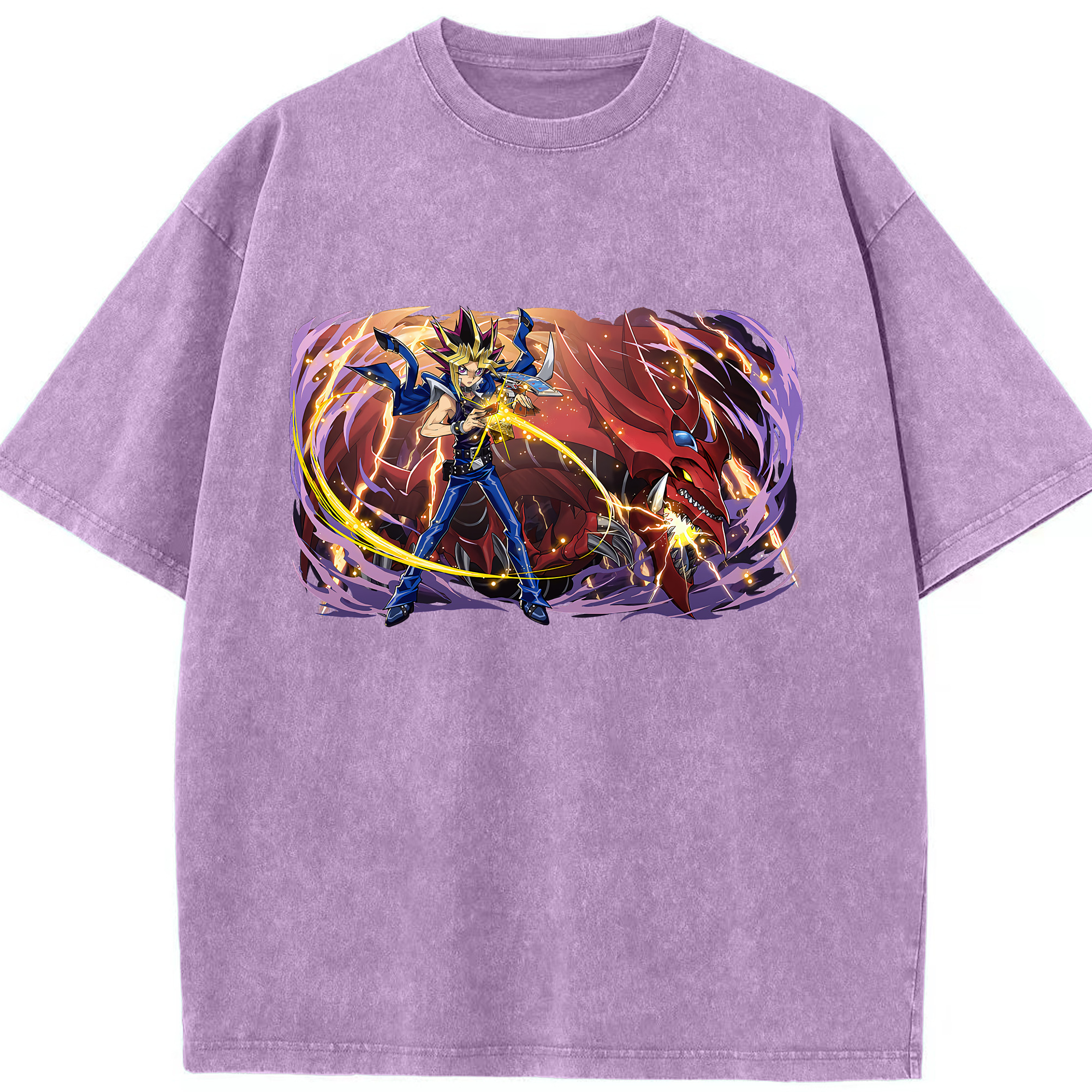 （画像用） 遊☆戯☆王 Yu-Gi-Oh! 綿100% ヴィンテージ風 半袖Tシャツ（フロントプリント）