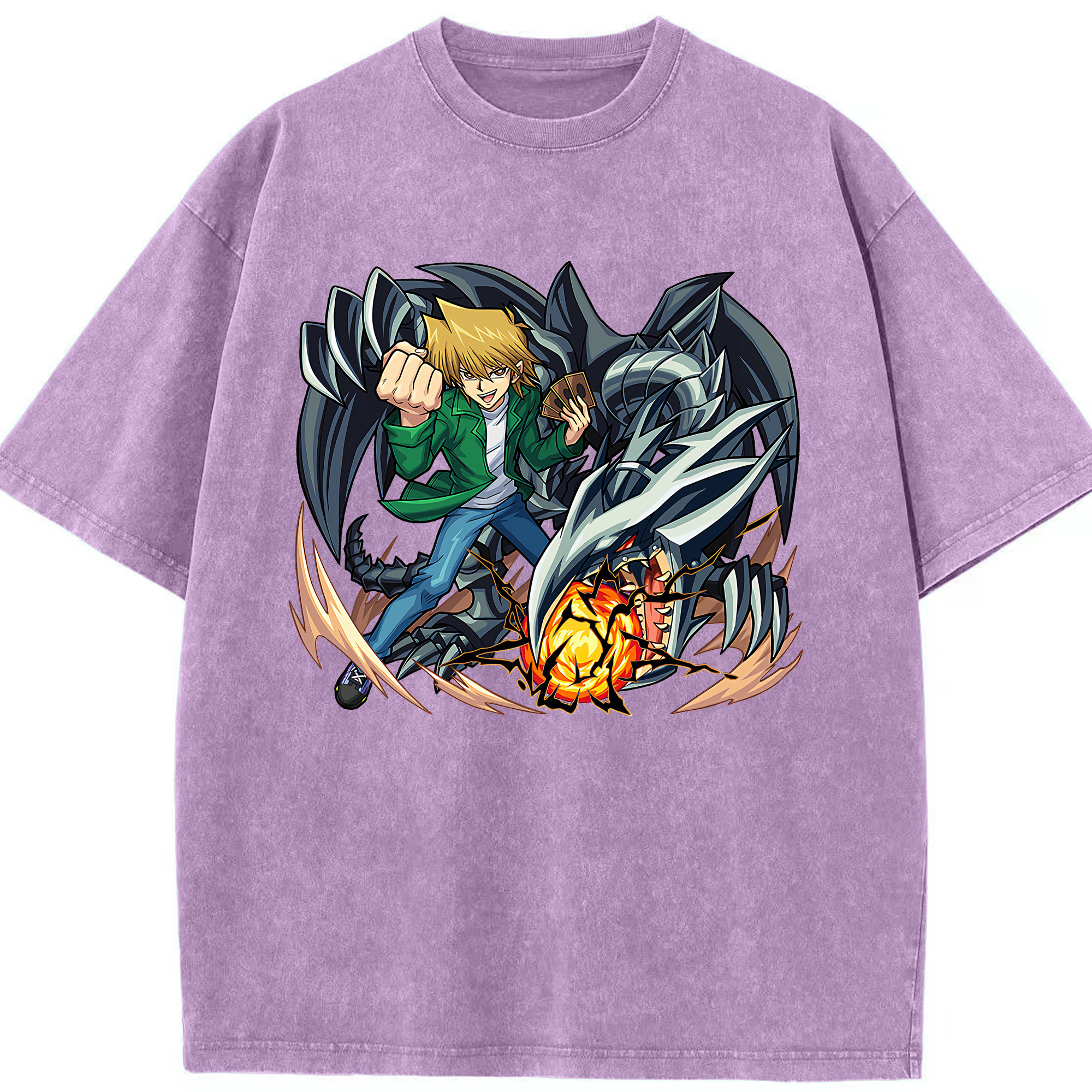 （画像用） 遊☆戯☆王 Yu-Gi-Oh! 綿100% ヴィンテージ風 半袖Tシャツ（フロントプリント）
