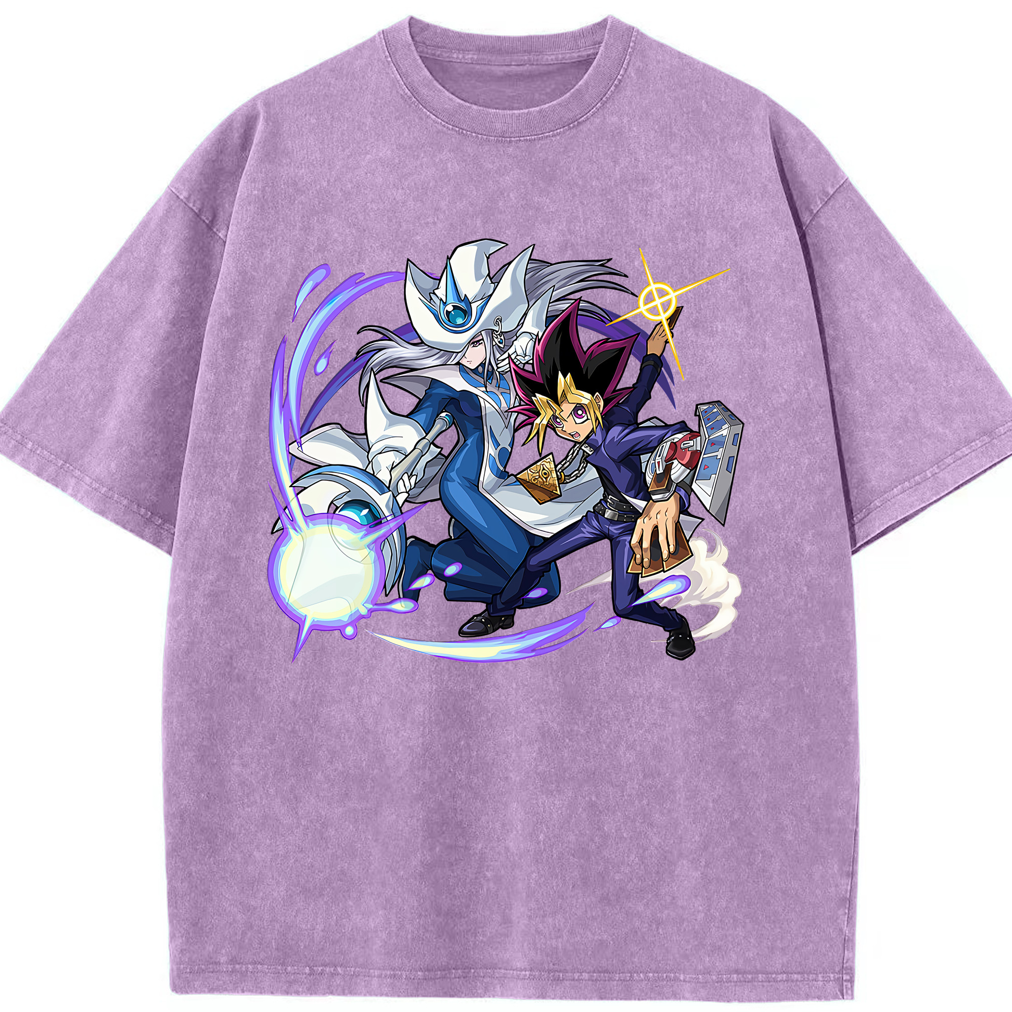 （画像用） 遊☆戯☆王 Yu-Gi-Oh! 綿100% ヴィンテージ風 半袖Tシャツ（フロントプリント）
