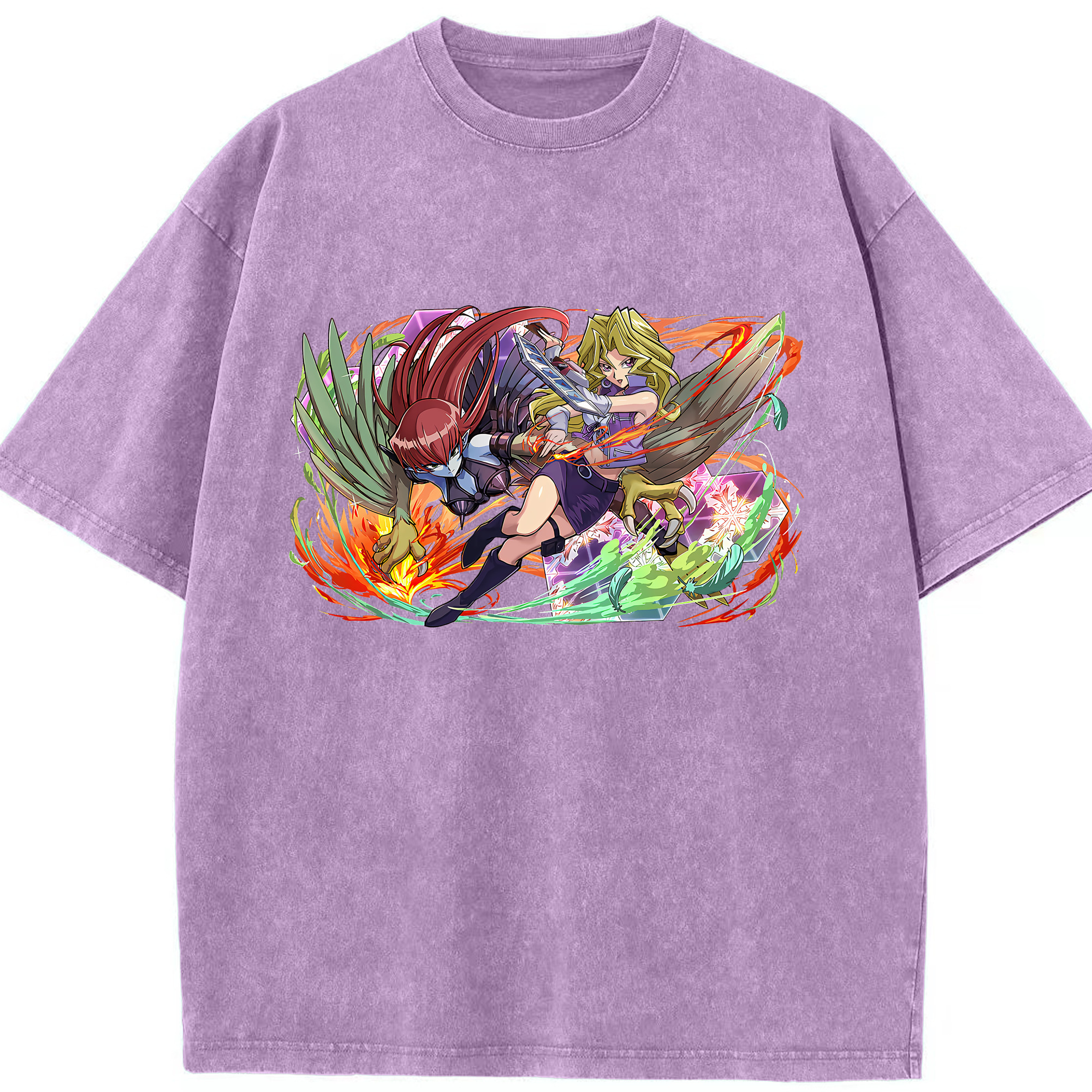 （画像用） 遊☆戯☆王 Yu-Gi-Oh! 綿100% ヴィンテージ風 半袖Tシャツ（フロントプリント）