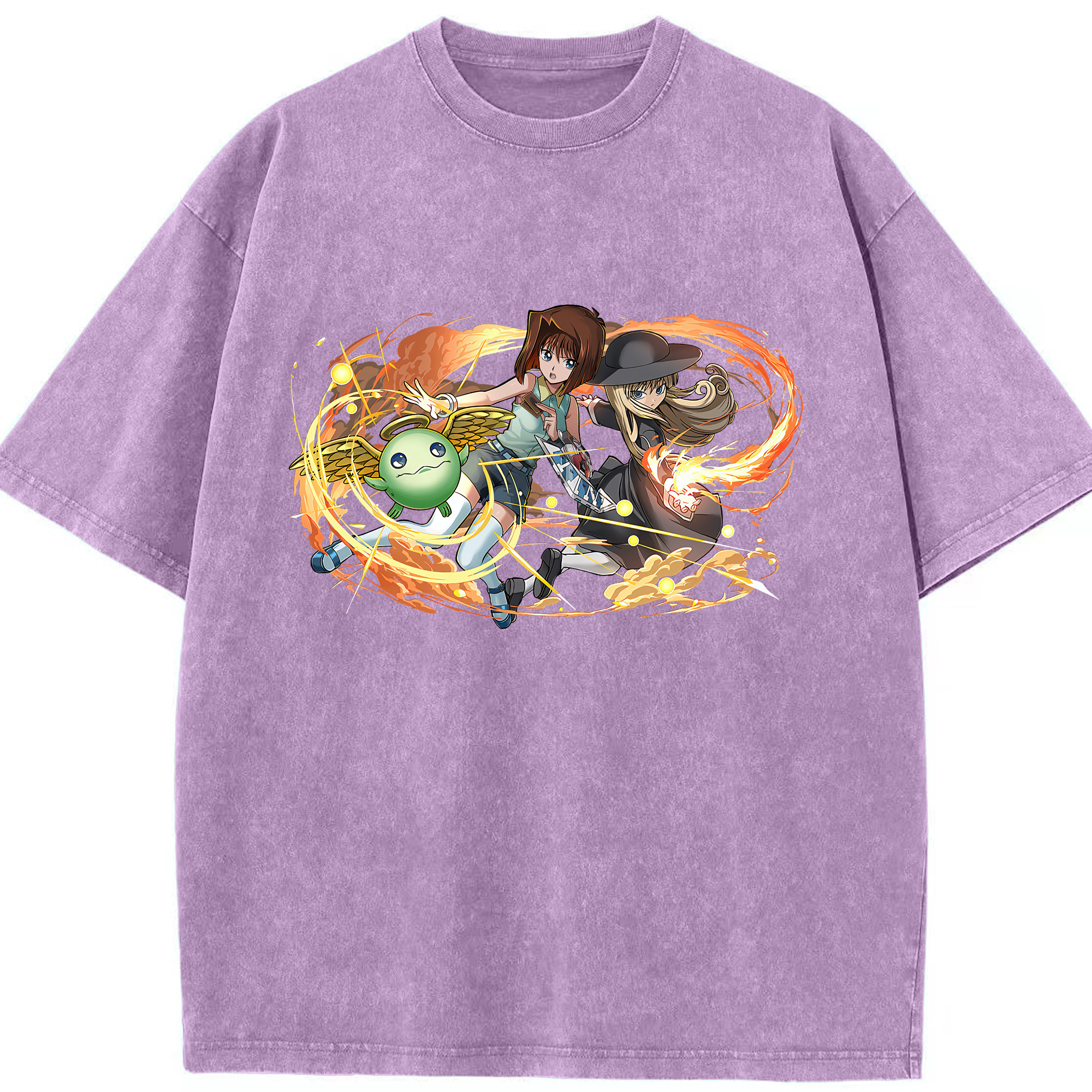 （画像用） 遊☆戯☆王 Yu-Gi-Oh! 綿100% ヴィンテージ風 半袖Tシャツ（フロントプリント）