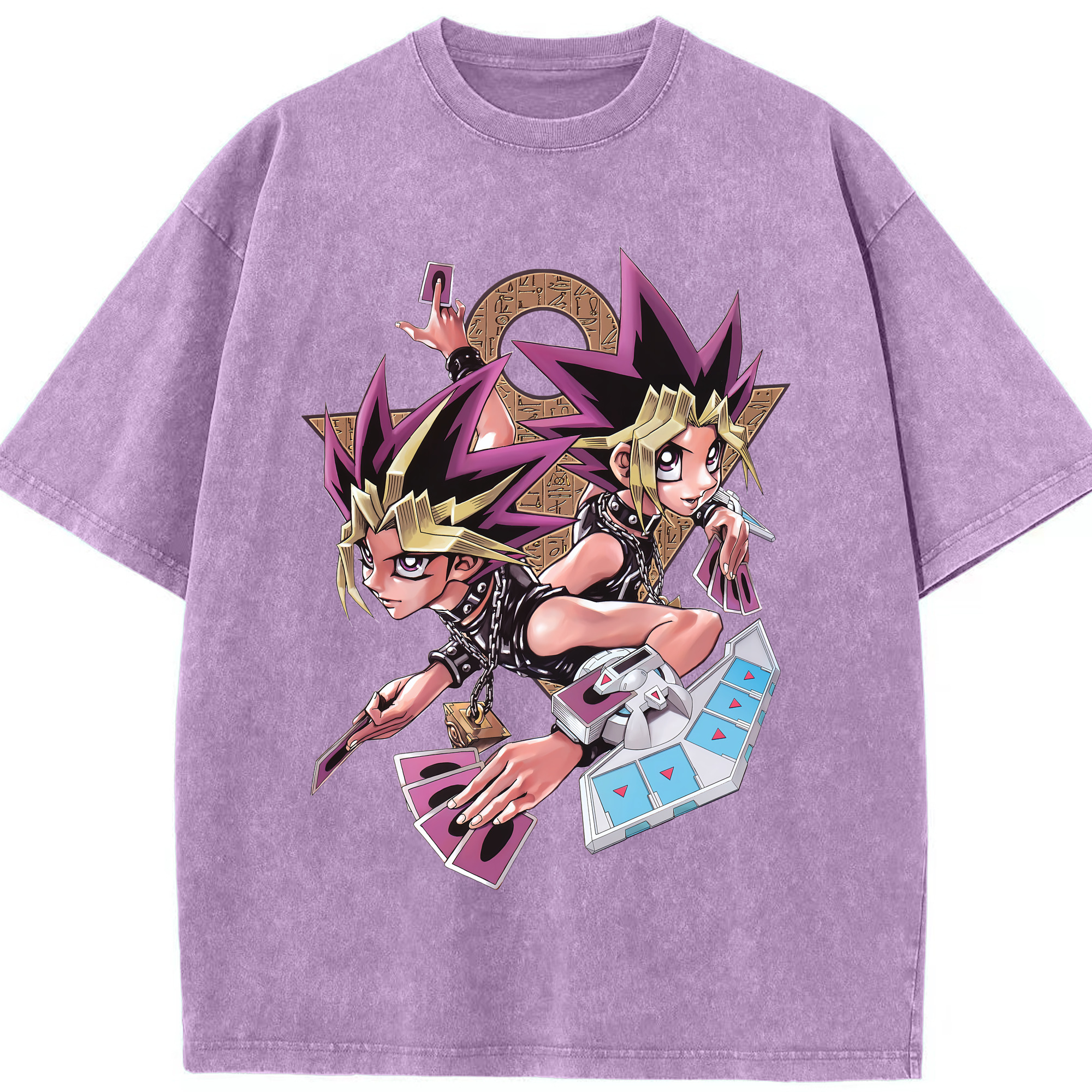 （画像用） 遊☆戯☆王 Yu-Gi-Oh! 綿100% ヴィンテージ風 半袖Tシャツ（フロントプリント）