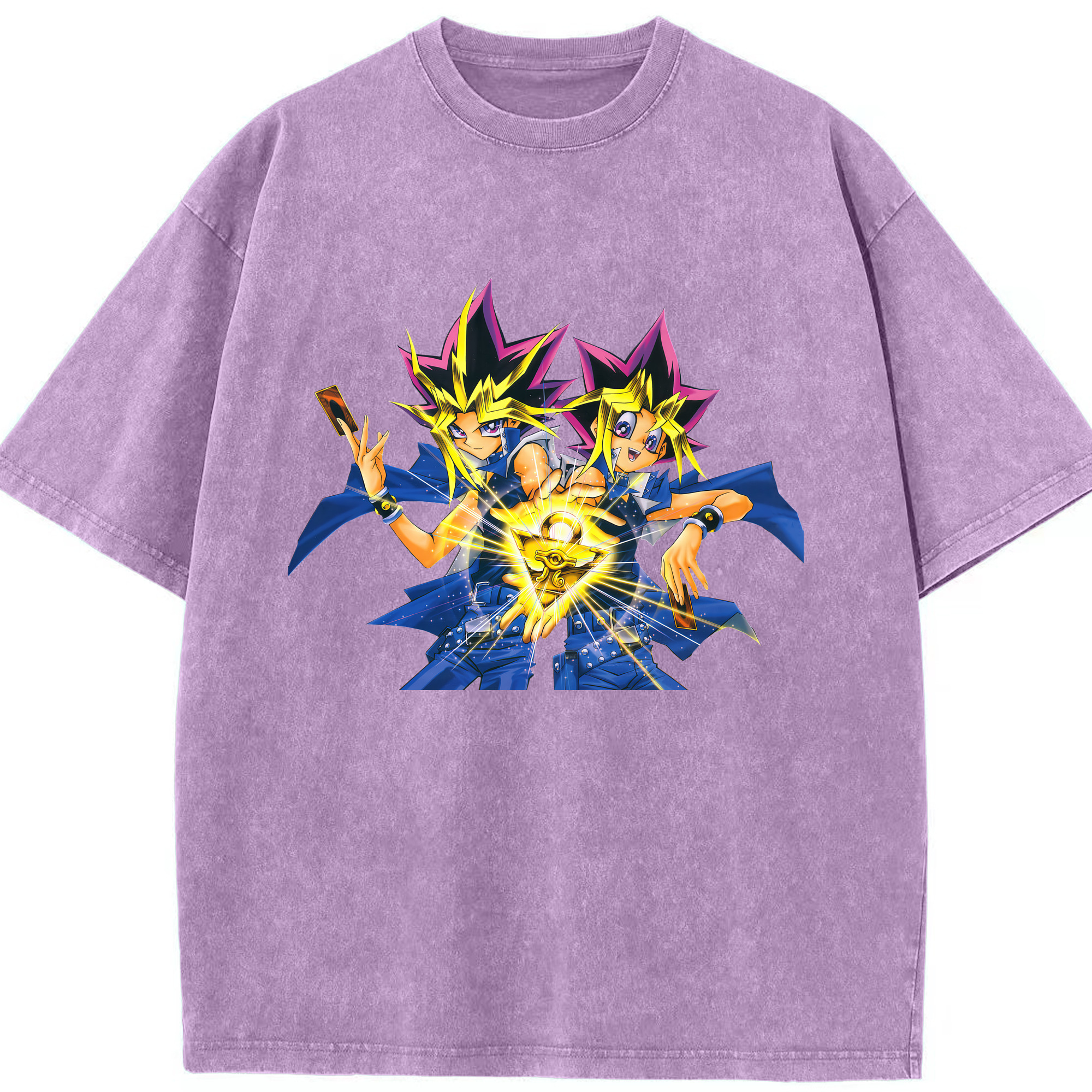 （画像用） 遊☆戯☆王 Yu-Gi-Oh! 綿100% ヴィンテージ風 半袖Tシャツ（フロントプリント）