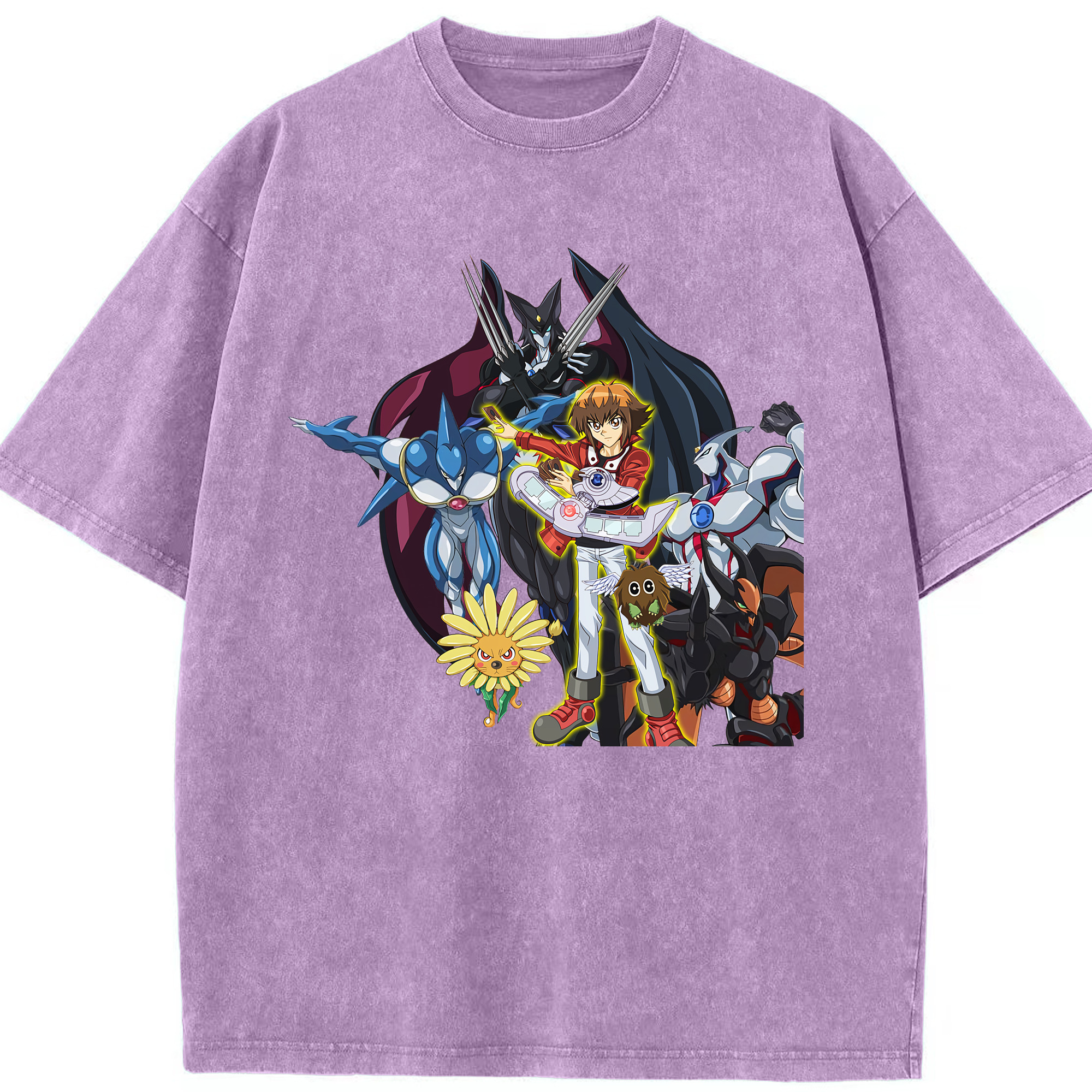 （画像用） 遊☆戯☆王 Yu-Gi-Oh! 綿100% ヴィンテージ風 半袖Tシャツ（フロントプリント）