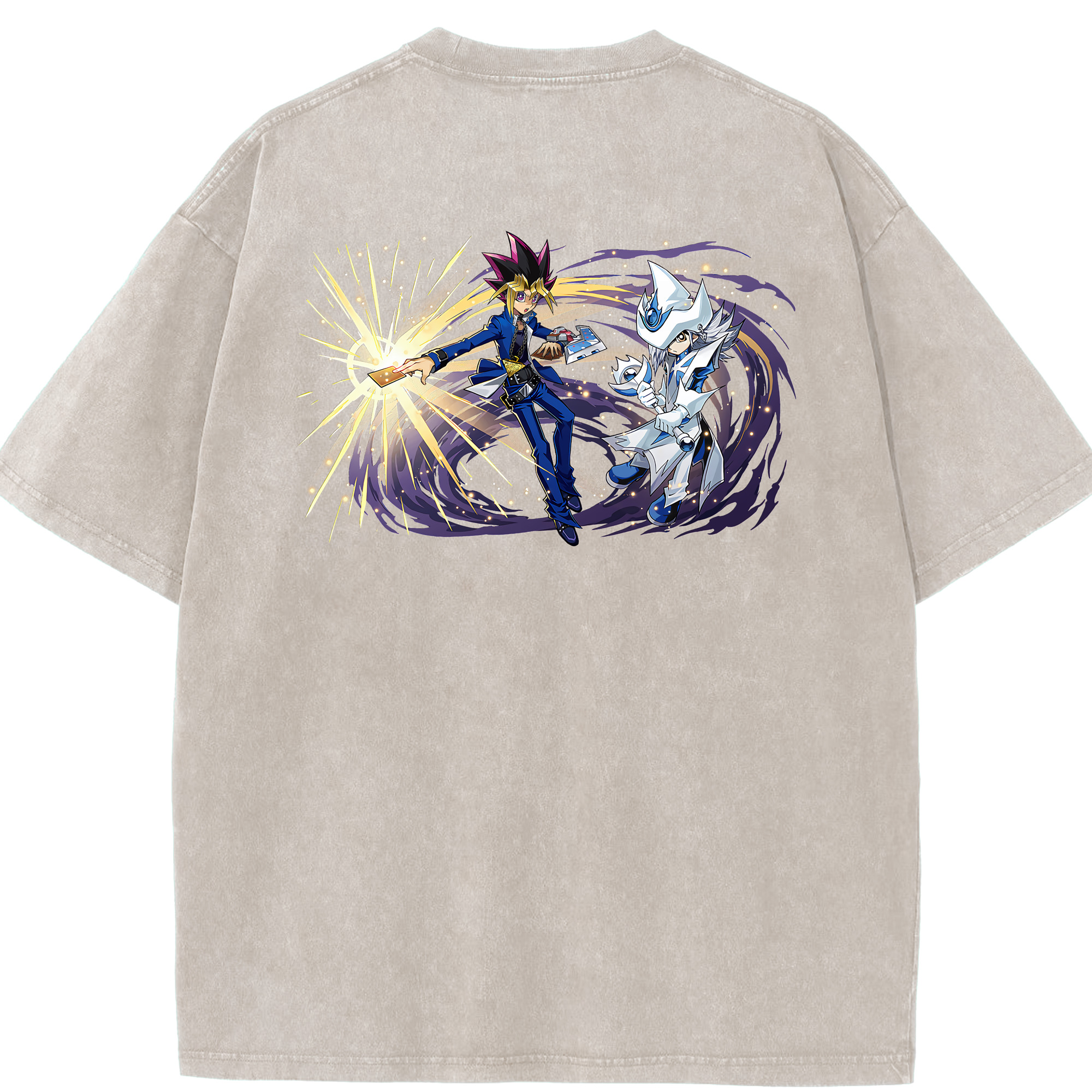 （画像用） 遊☆戯☆王 Yu-Gi-Oh! 綿100% ヴィンテージ風 半袖Tシャツ（背面プリント）
