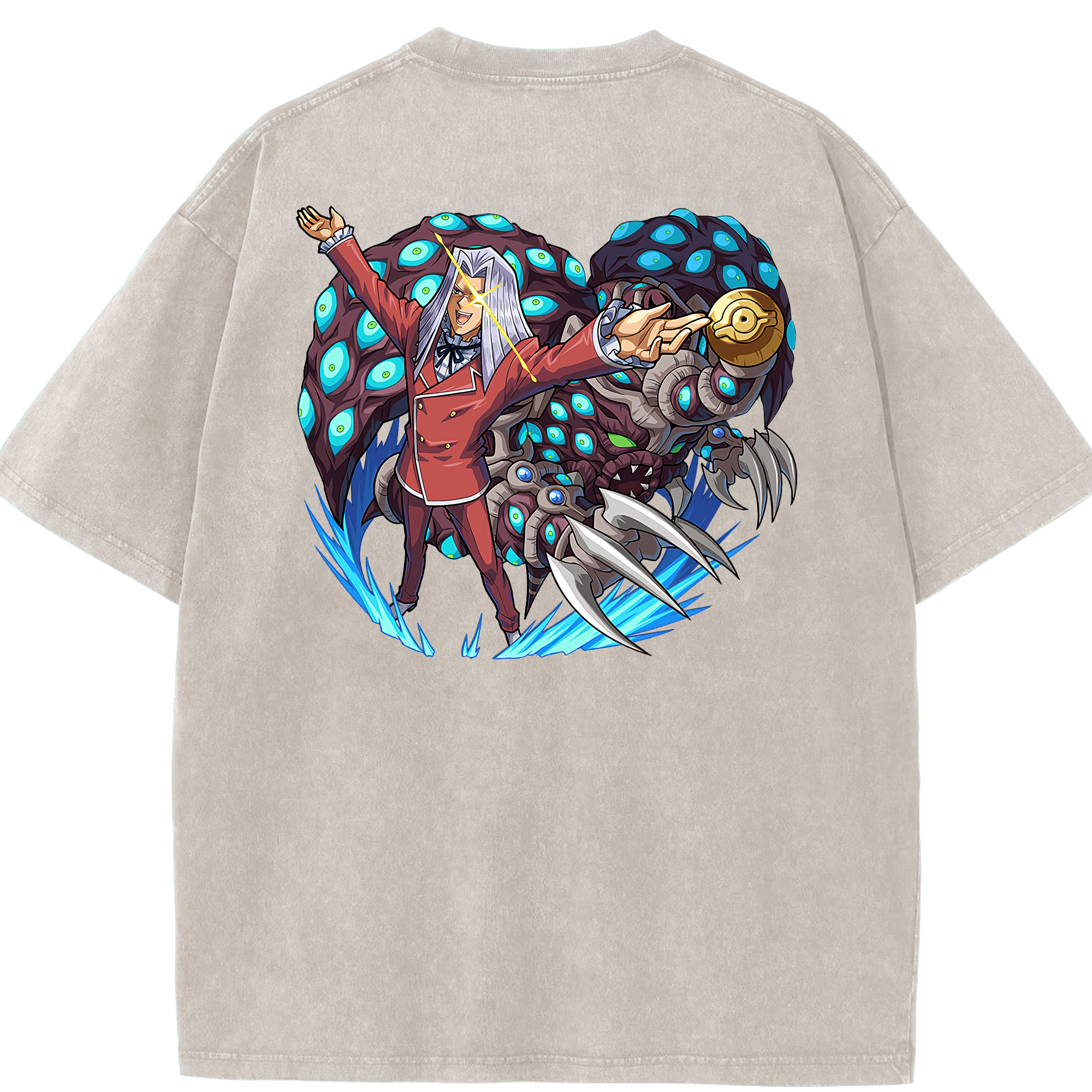 （画像用） 遊☆戯☆王 Yu-Gi-Oh! 綿100% ヴィンテージ風 半袖Tシャツ（背面プリント）