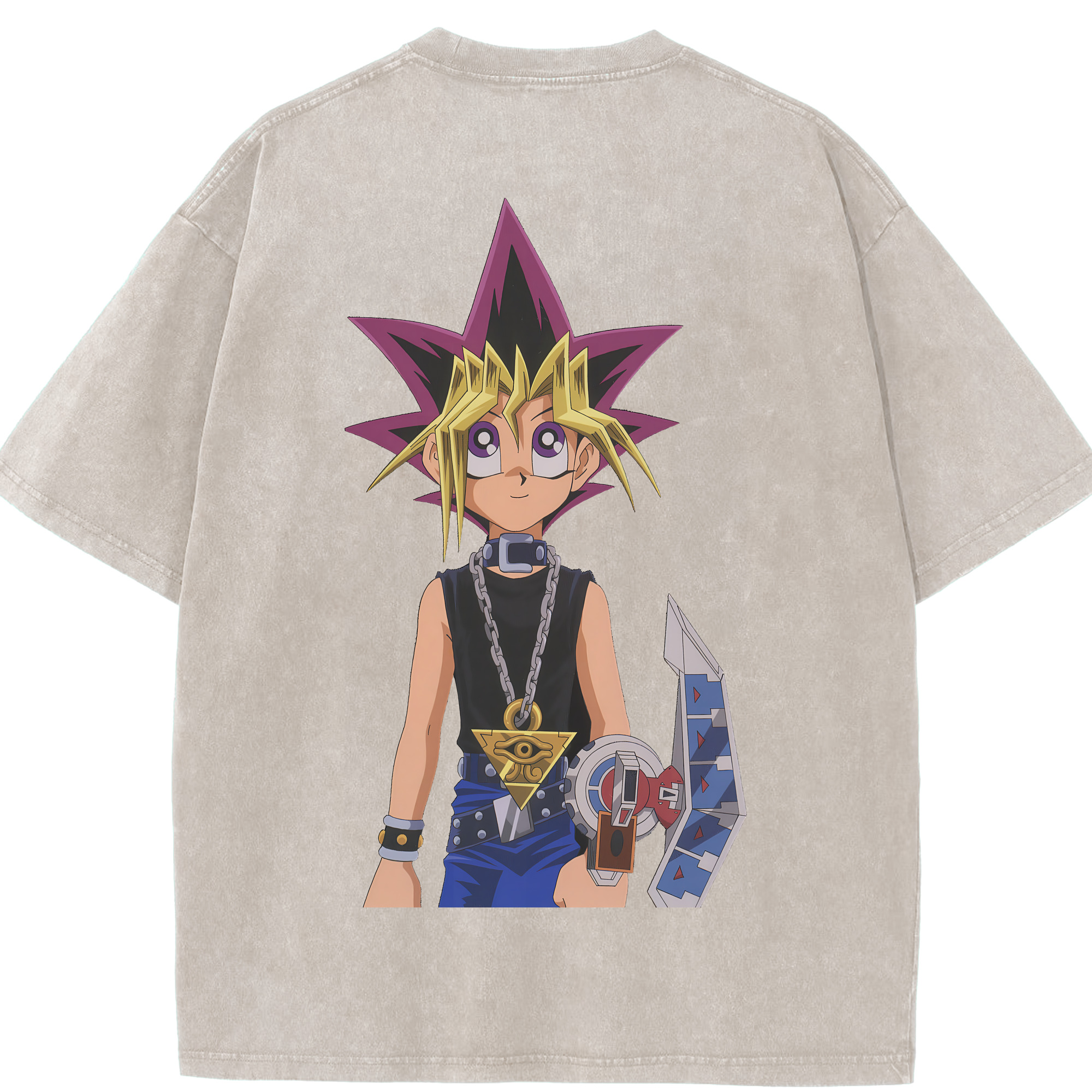 （画像用） 遊☆戯☆王 Yu-Gi-Oh! 綿100% ヴィンテージ風 半袖Tシャツ（背面プリント）