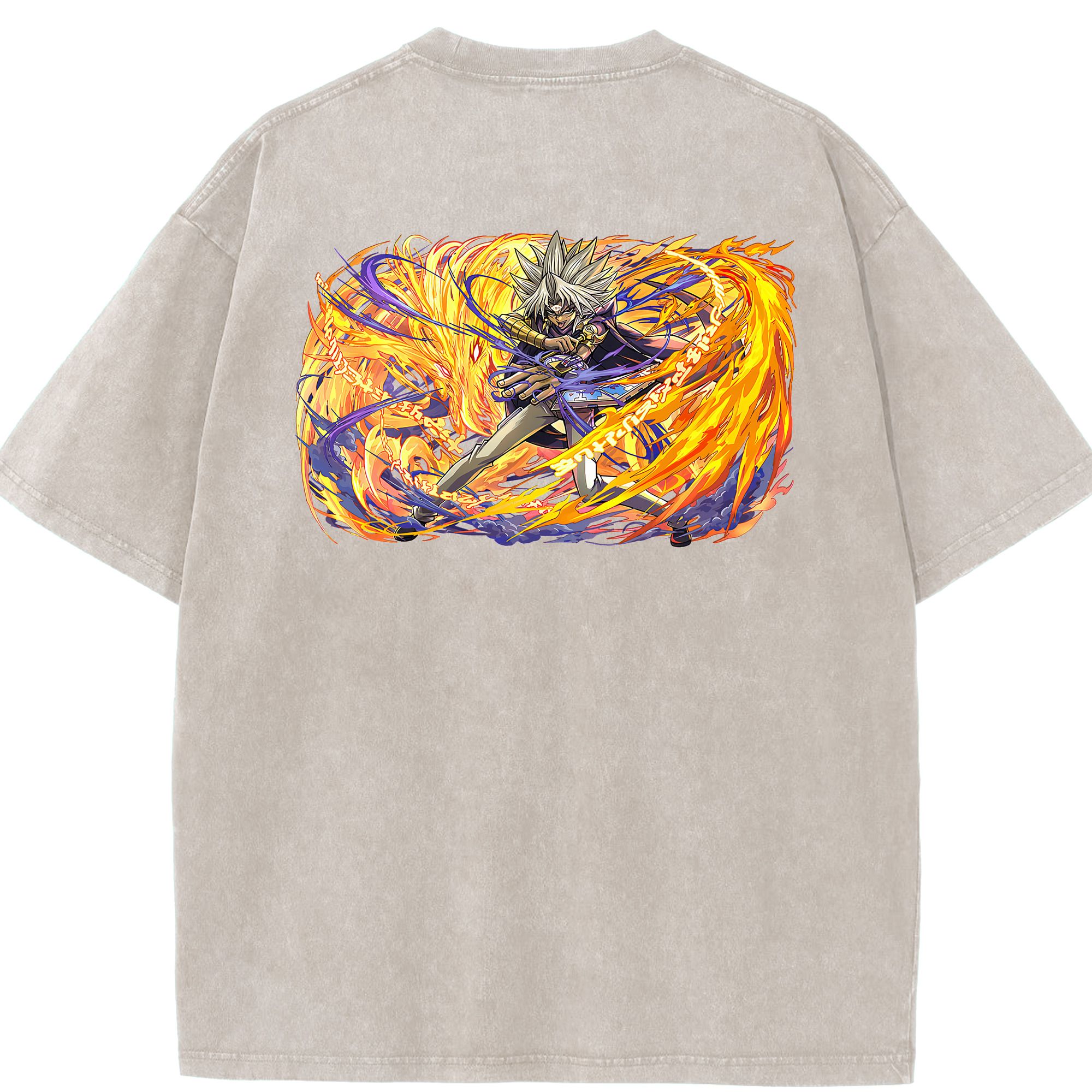 （画像用） 遊☆戯☆王 Yu-Gi-Oh! 綿100% ヴィンテージ風 半袖Tシャツ（背面プリント）