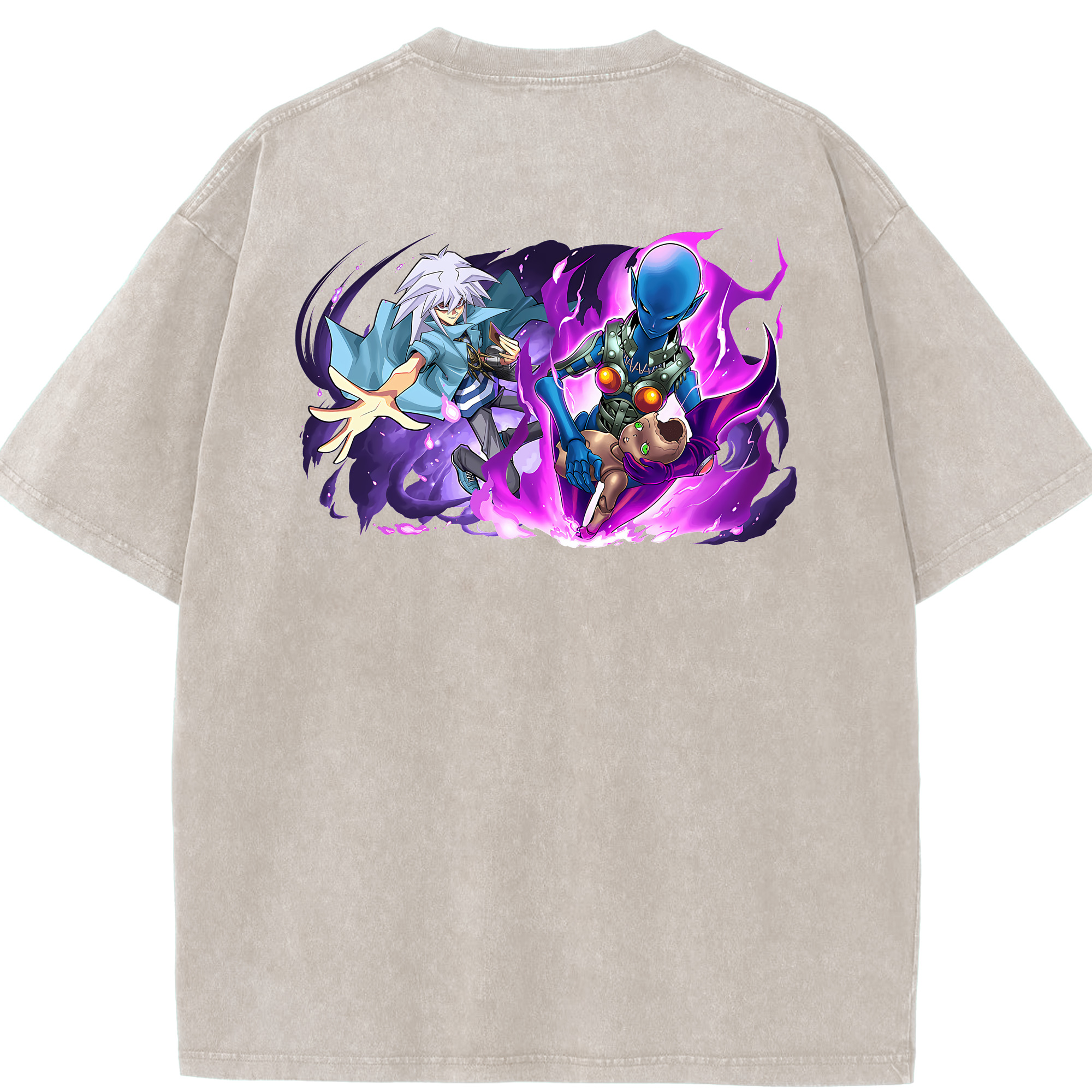 （画像用） 遊☆戯☆王 Yu-Gi-Oh! 綿100% ヴィンテージ風 半袖Tシャツ（背面プリント）