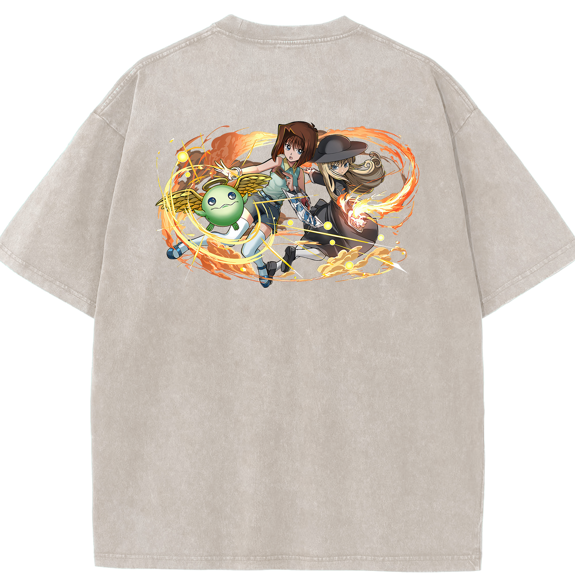 （画像用） 遊☆戯☆王 Yu-Gi-Oh! 綿100% ヴィンテージ風 半袖Tシャツ（背面プリント）