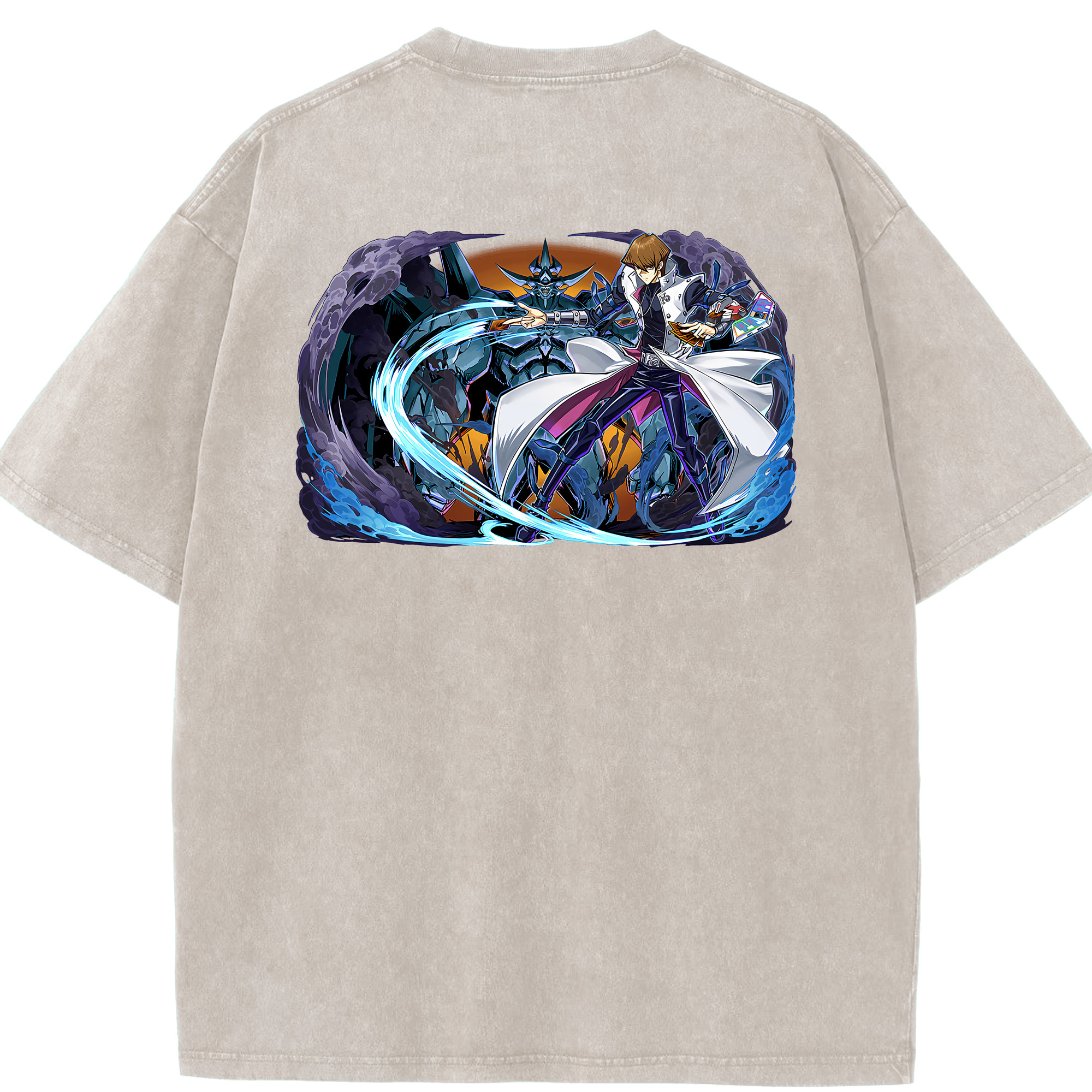 （画像用） 遊☆戯☆王 Yu-Gi-Oh! 綿100% ヴィンテージ風 半袖Tシャツ（背面プリント）
