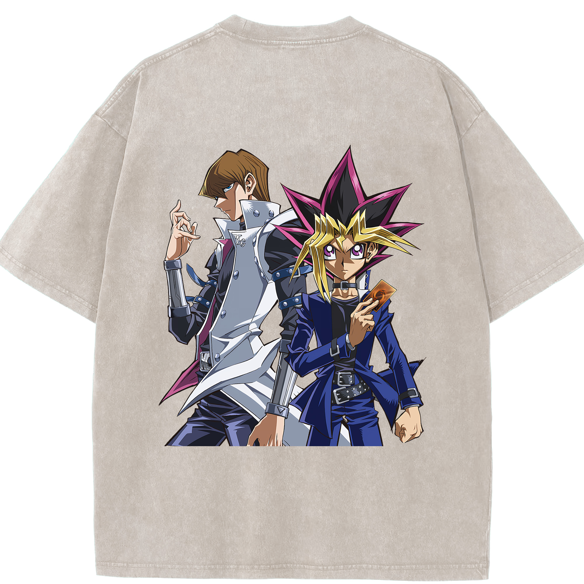 （画像用） 遊☆戯☆王 Yu-Gi-Oh! 綿100% ヴィンテージ風 半袖Tシャツ（背面プリント）
