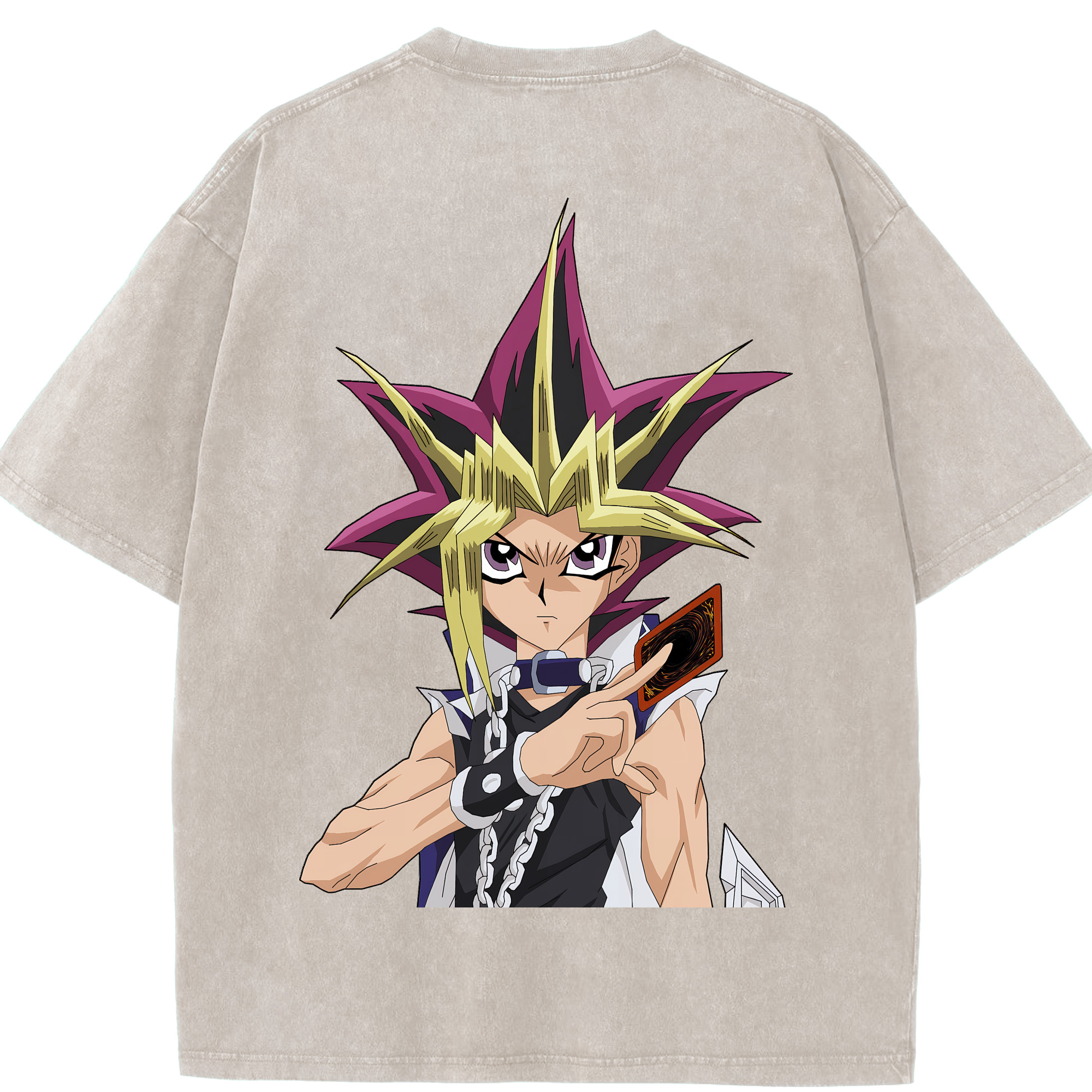 （画像用） 遊☆戯☆王 Yu-Gi-Oh! 綿100% ヴィンテージ風 半袖Tシャツ（背面プリント）