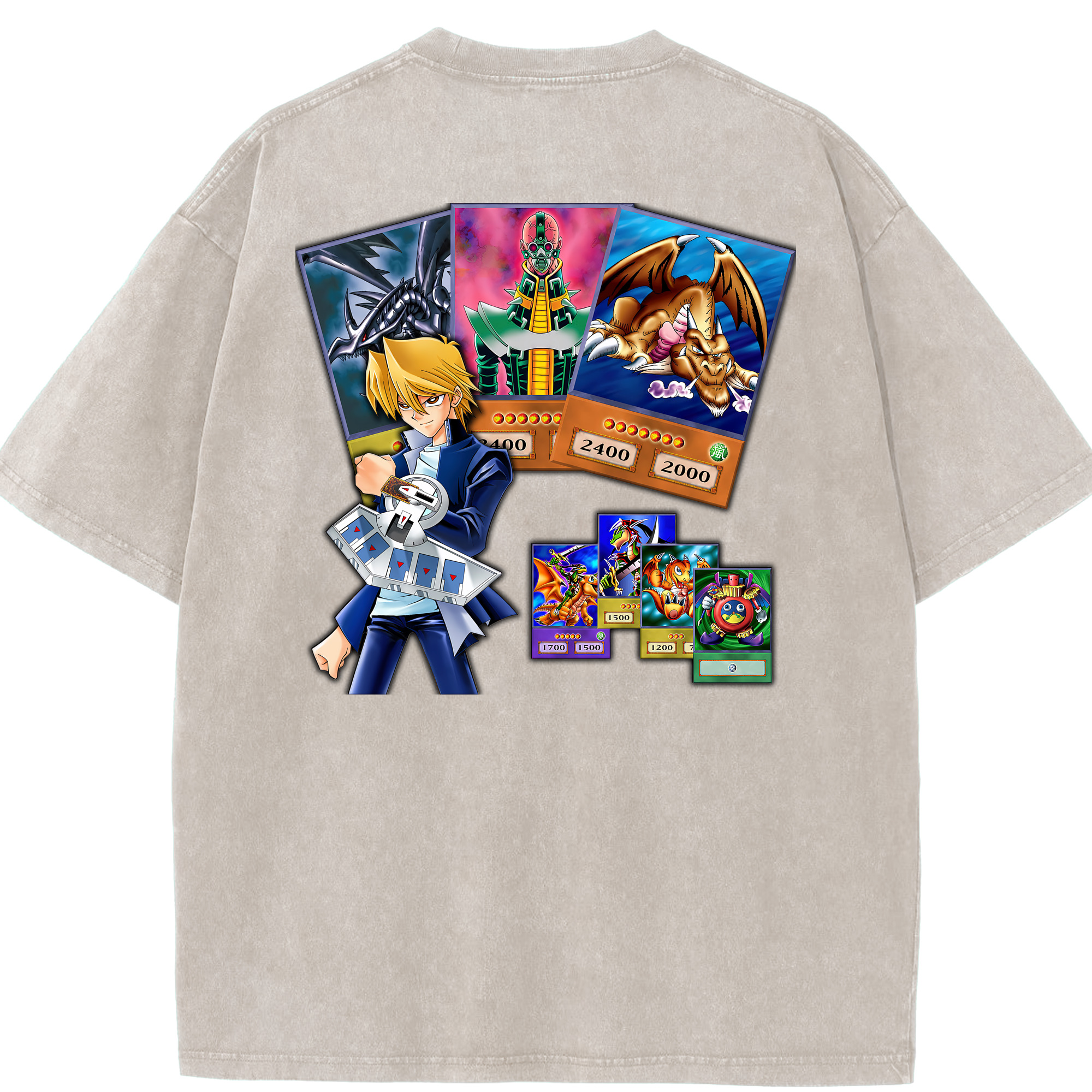 （画像用） 遊☆戯☆王 Yu-Gi-Oh! 綿100% ヴィンテージ風 半袖Tシャツ（背面プリント）
