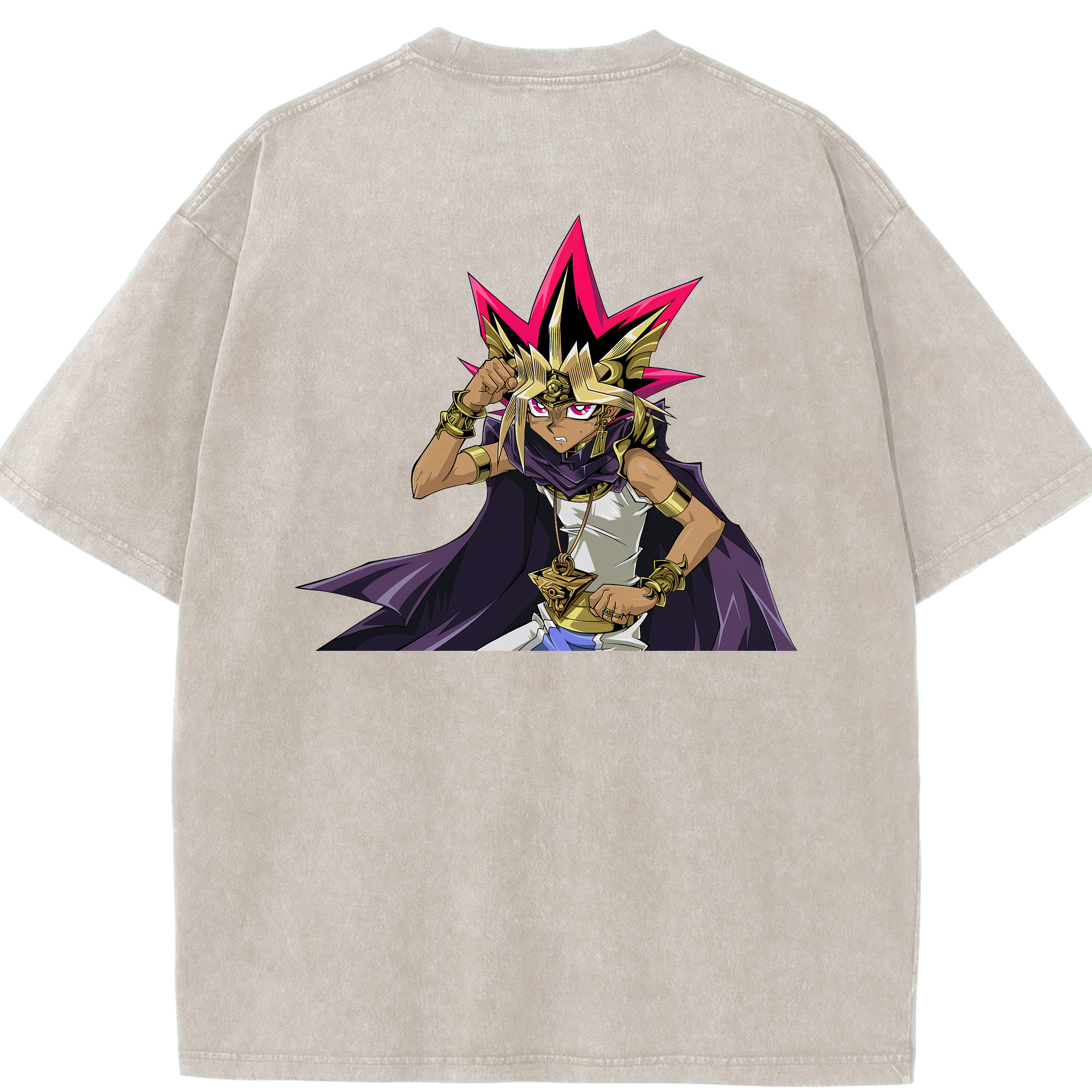 （画像用） 遊☆戯☆王 Yu-Gi-Oh! 綿100% ヴィンテージ風 半袖Tシャツ（背面プリント）