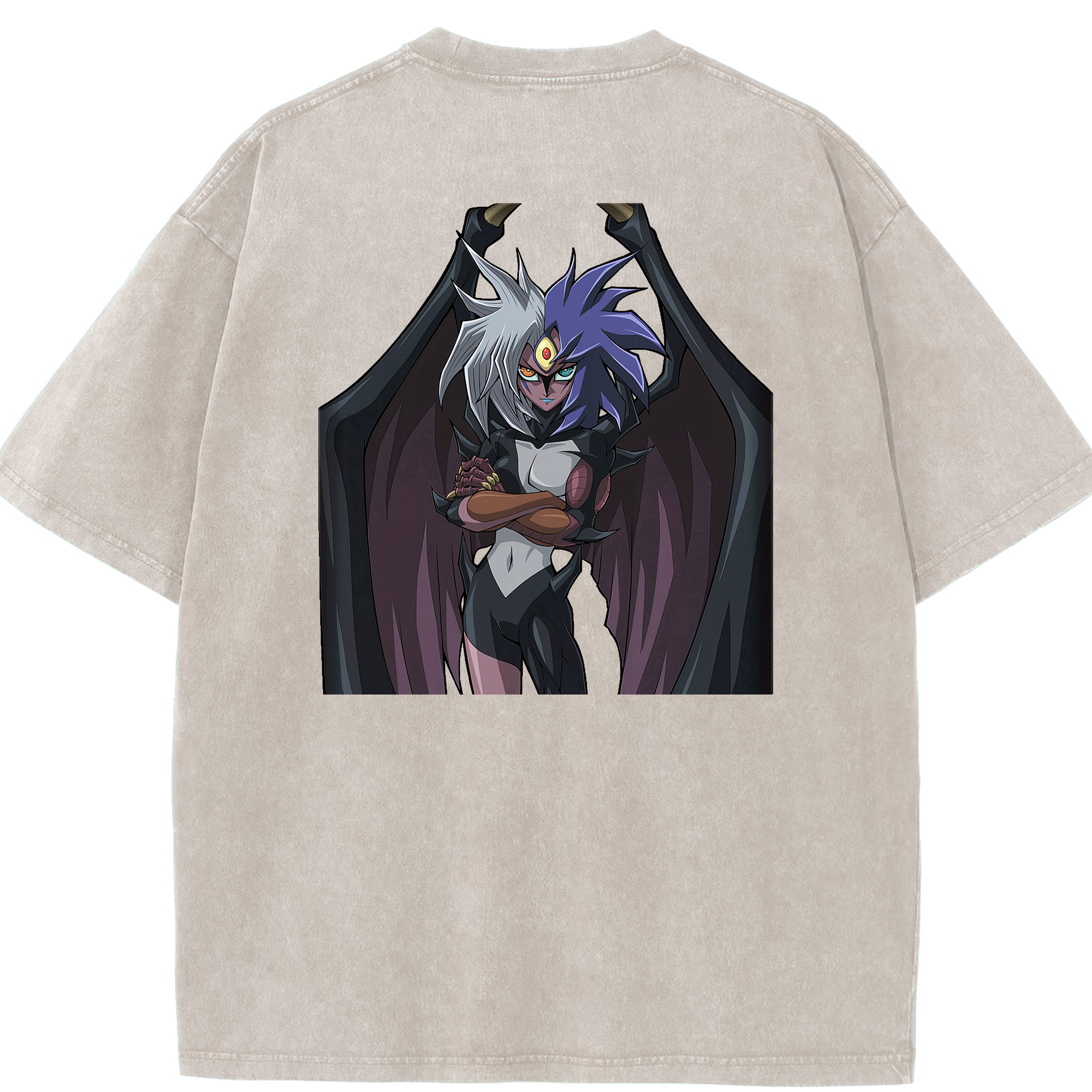 （画像用） 遊☆戯☆王 Yu-Gi-Oh! 綿100% ヴィンテージ風 半袖Tシャツ（背面プリント）