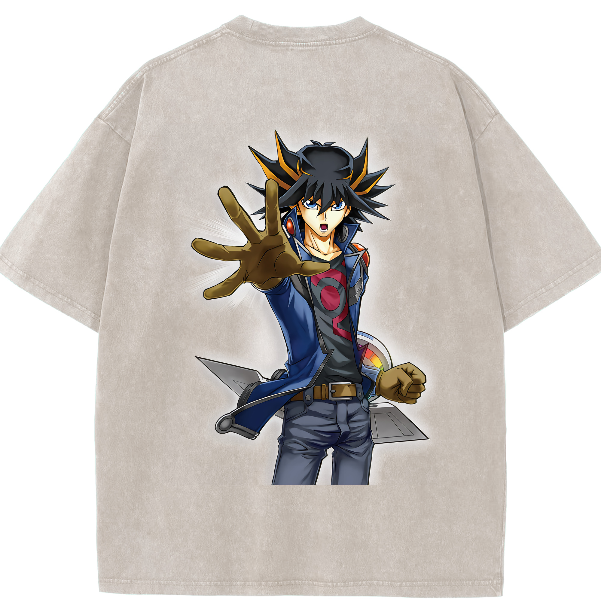 （画像用） 遊☆戯☆王 Yu-Gi-Oh! 綿100% ヴィンテージ風 半袖Tシャツ（背面プリント）