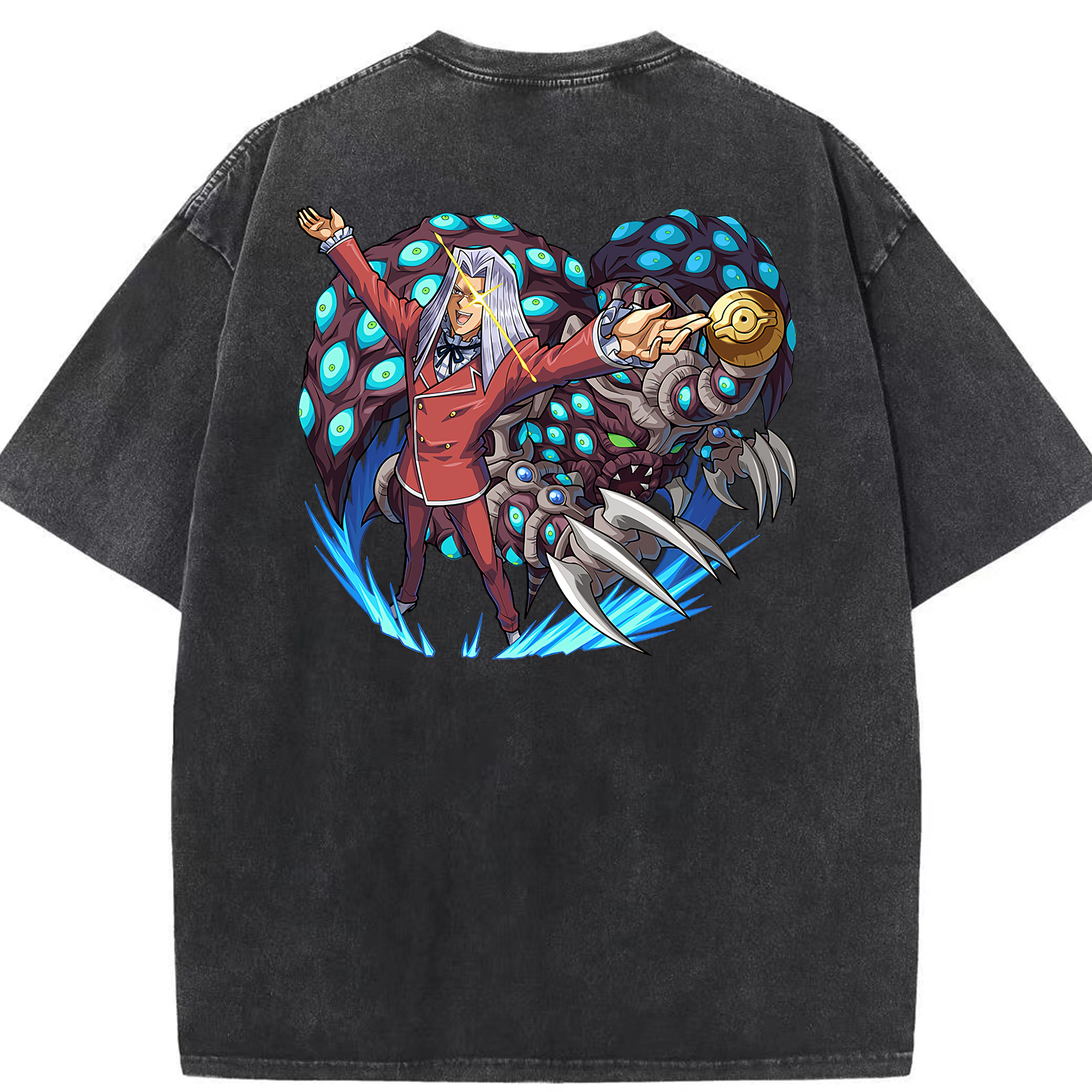 （画像用） 遊☆戯☆王 Yu-Gi-Oh! 綿100% ヴィンテージ風 半袖Tシャツ（背面プリント）