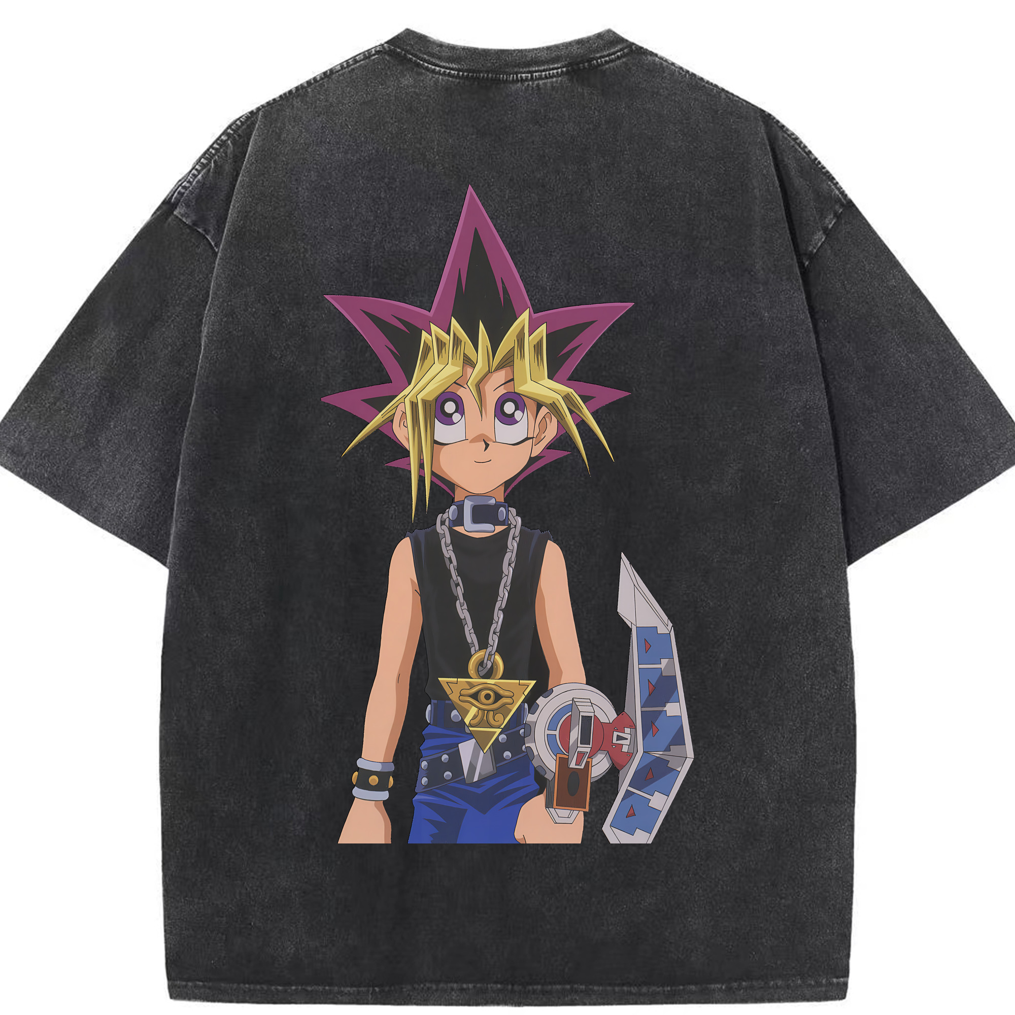 （画像用） 遊☆戯☆王 Yu-Gi-Oh! 綿100% ヴィンテージ風 半袖Tシャツ（背面プリント）
