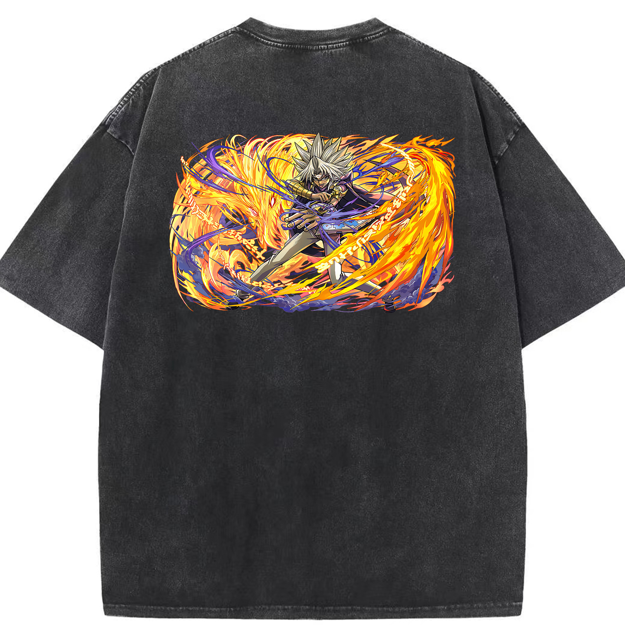 （画像用） 遊☆戯☆王 Yu-Gi-Oh! 綿100% ヴィンテージ風 半袖Tシャツ（背面プリント）