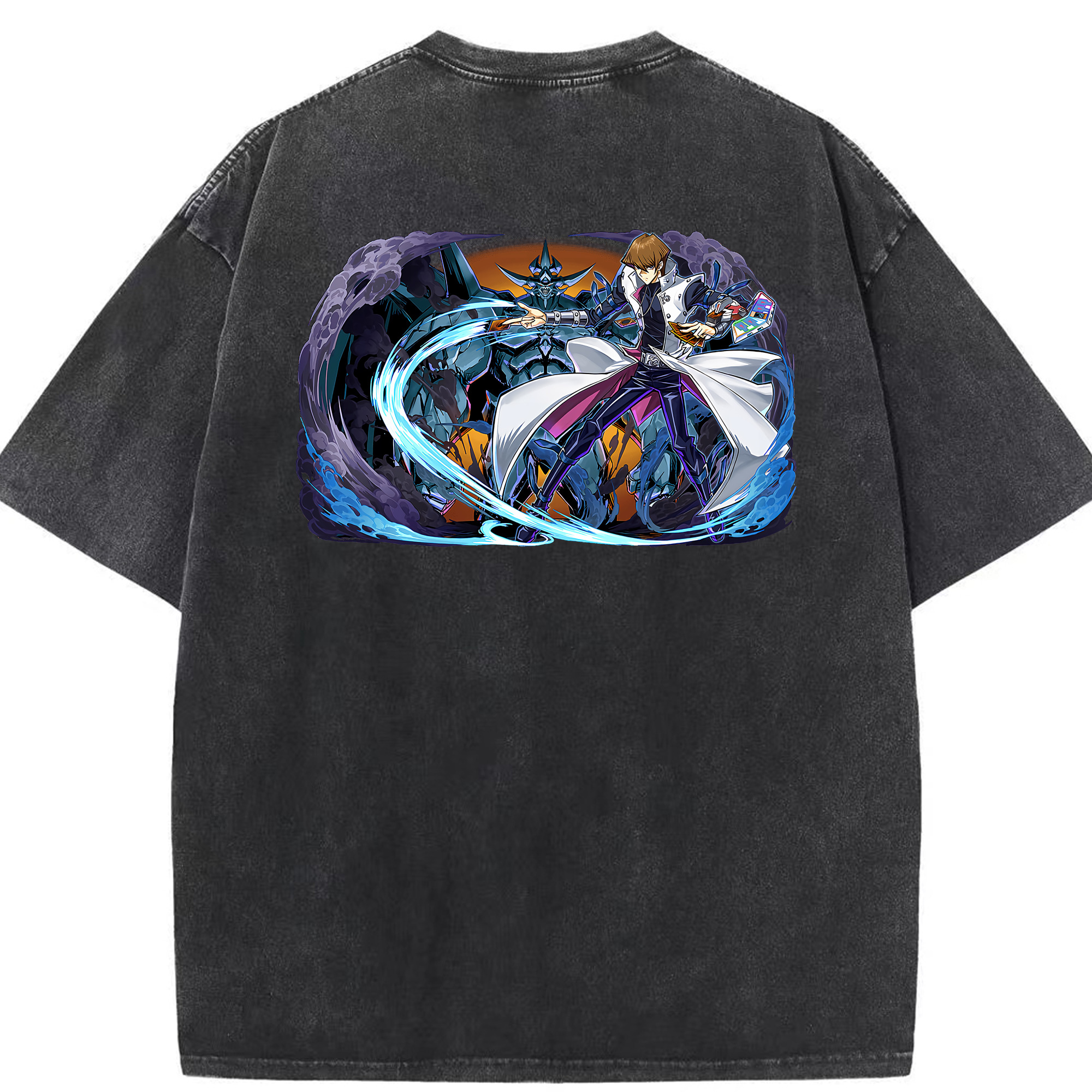 （画像用） 遊☆戯☆王 Yu-Gi-Oh! 綿100% ヴィンテージ風 半袖Tシャツ（背面プリント）
