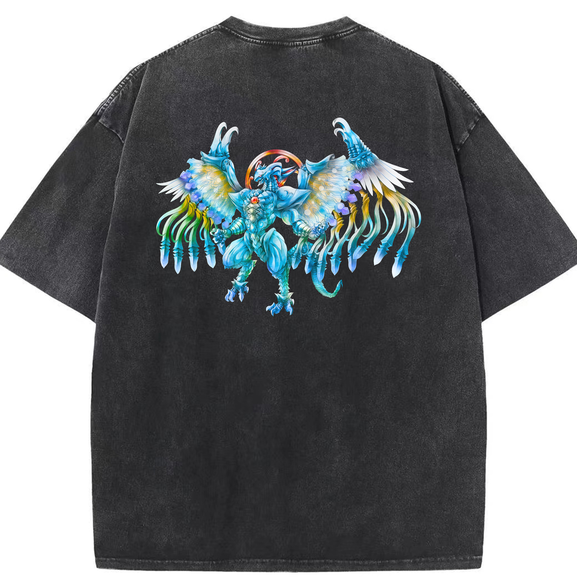 （画像用） 遊☆戯☆王 Yu-Gi-Oh! 綿100% ヴィンテージ風 半袖Tシャツ（背面プリント）