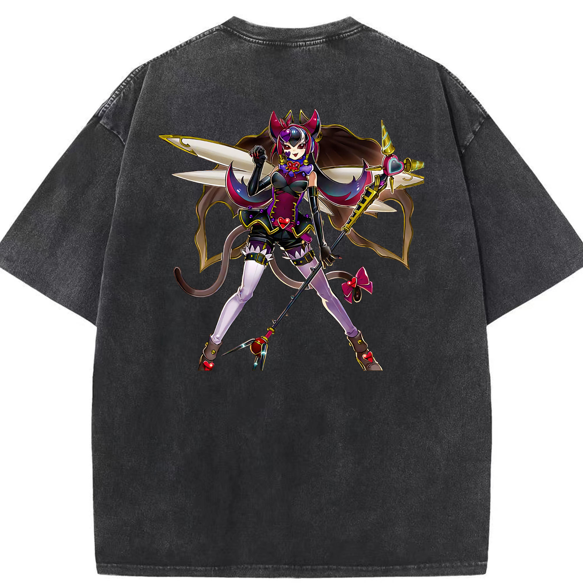 （画像用） 遊☆戯☆王 Yu-Gi-Oh! 綿100% ヴィンテージ風 半袖Tシャツ（背面プリント）
