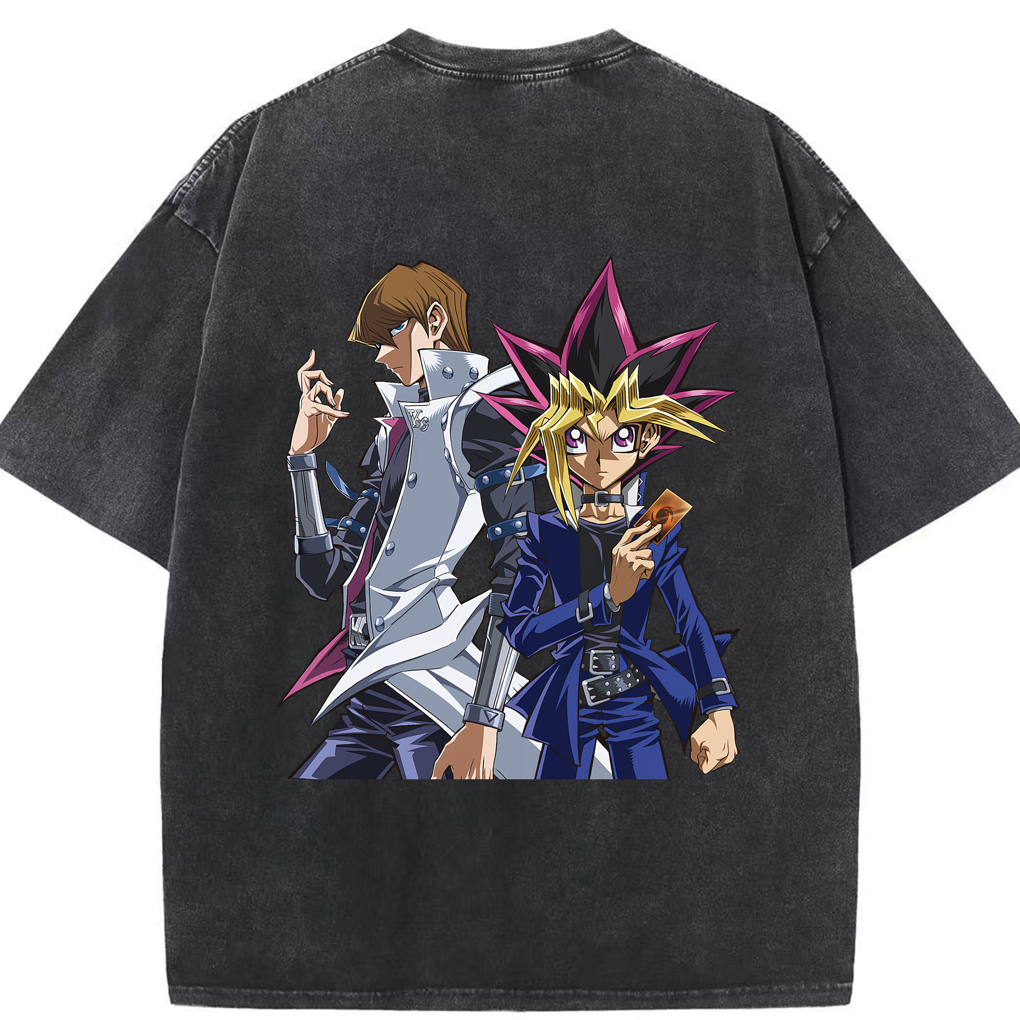 （画像用） 遊☆戯☆王 Yu-Gi-Oh! 綿100% ヴィンテージ風 半袖Tシャツ（背面プリント）