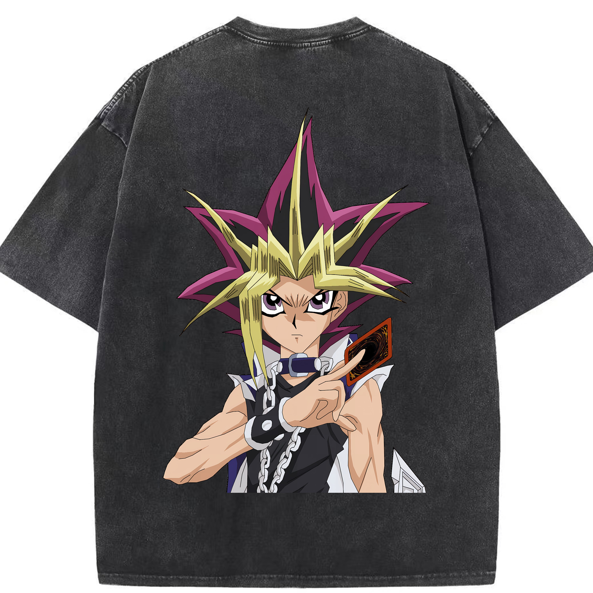 （画像用） 遊☆戯☆王 Yu-Gi-Oh! 綿100% ヴィンテージ風 半袖Tシャツ（背面プリント）