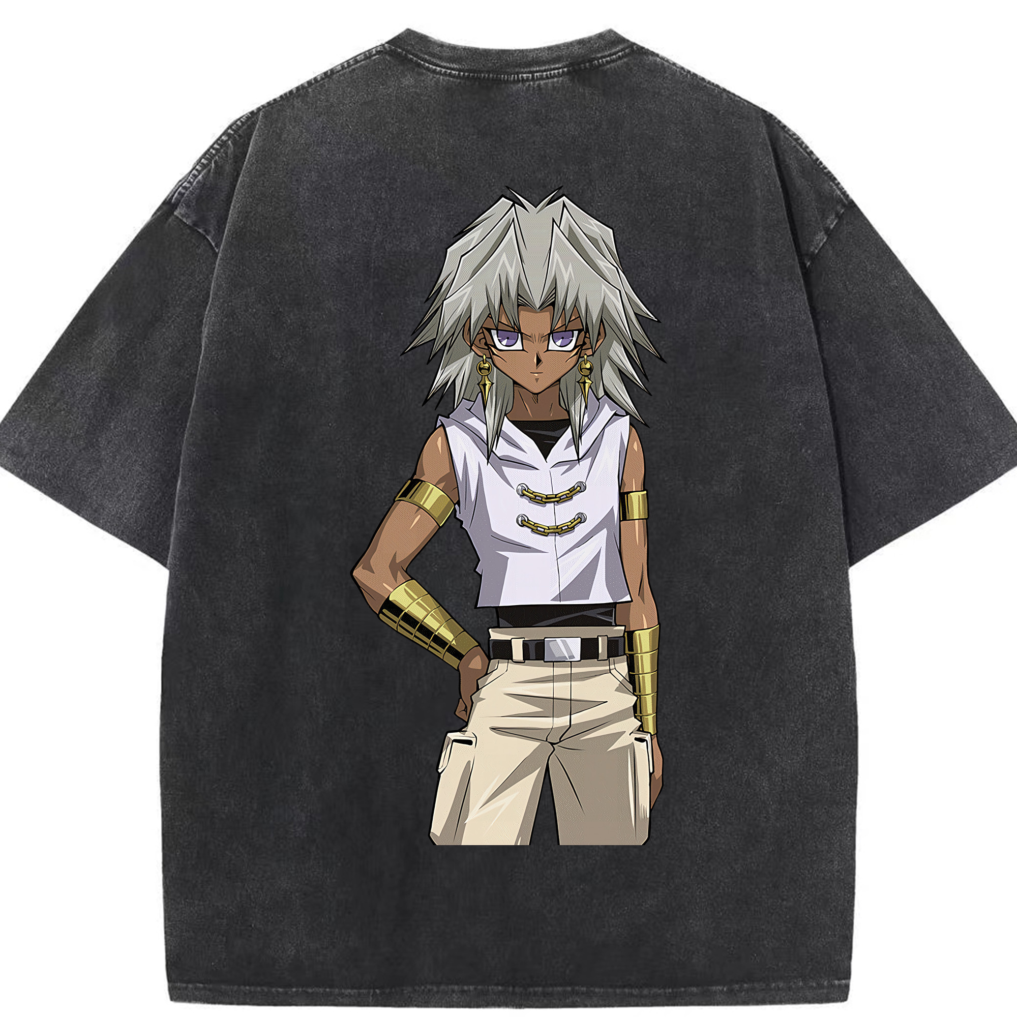 （画像用） 遊☆戯☆王 Yu-Gi-Oh! 綿100% ヴィンテージ風 半袖Tシャツ（背面プリント）