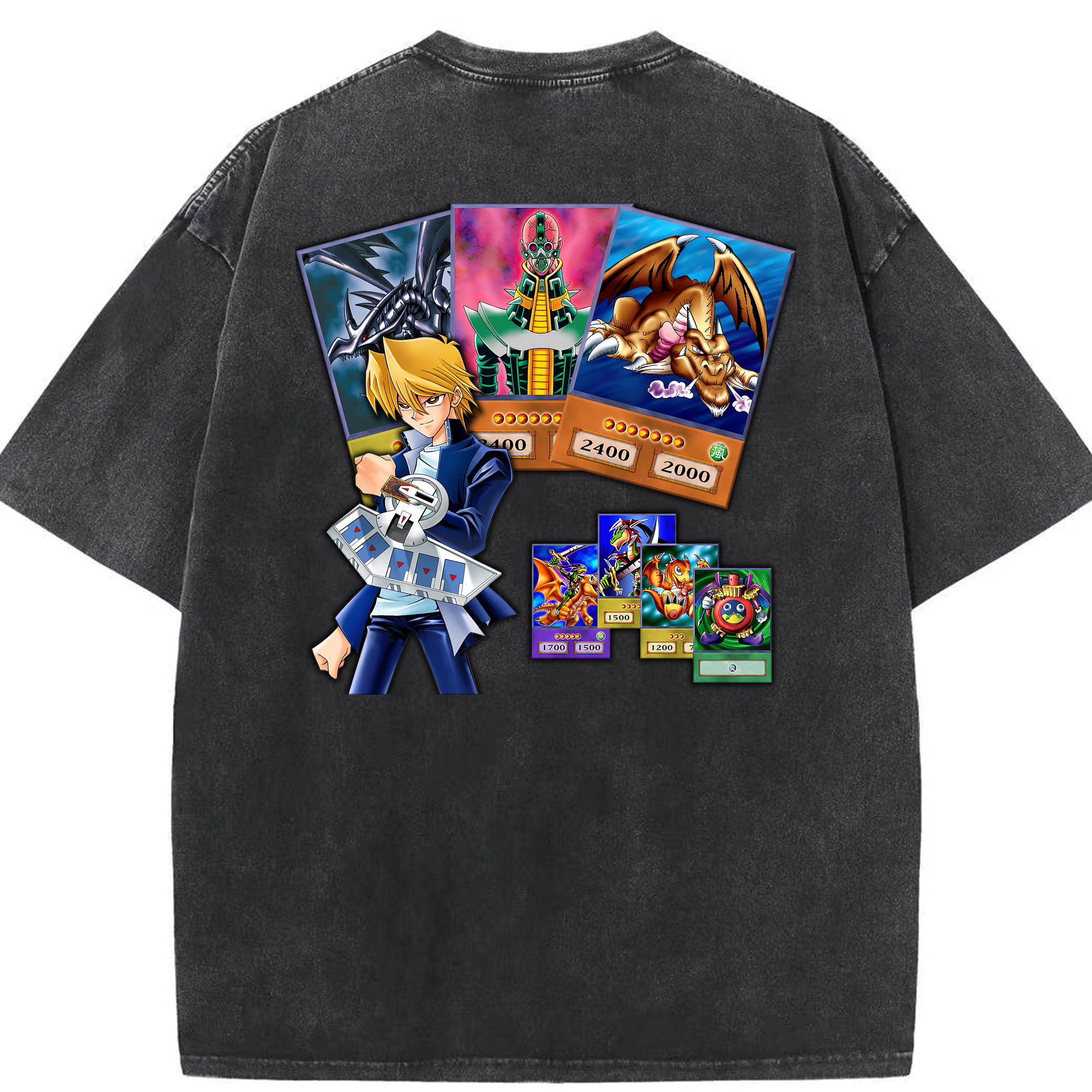（画像用） 遊☆戯☆王 Yu-Gi-Oh! 綿100% ヴィンテージ風 半袖Tシャツ（背面プリント）