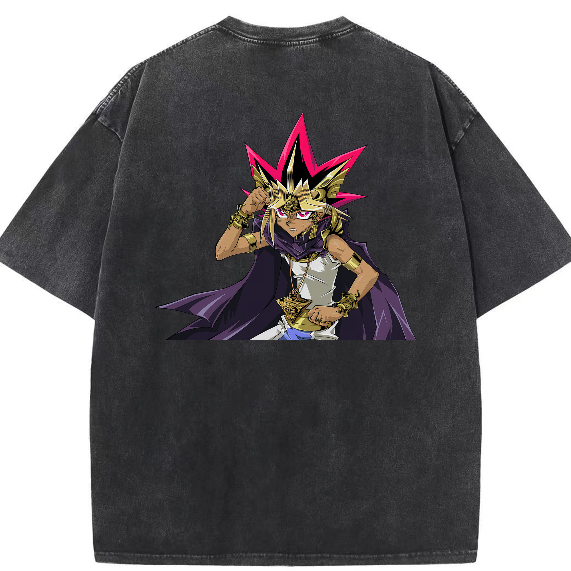 （画像用） 遊☆戯☆王 Yu-Gi-Oh! 綿100% ヴィンテージ風 半袖Tシャツ（背面プリント）