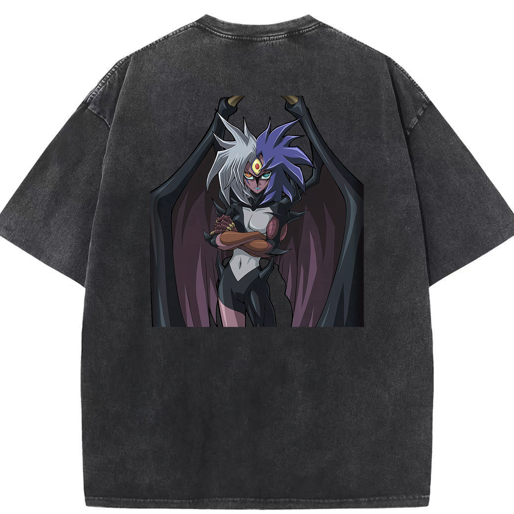 （画像用） 遊☆戯☆王 Yu-Gi-Oh! 綿100% ヴィンテージ風 半袖Tシャツ（背面プリント）